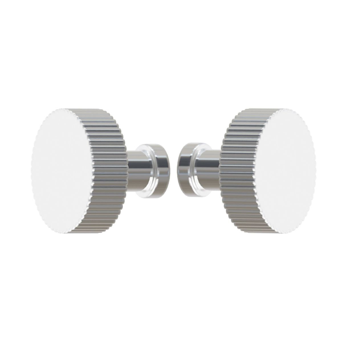 Polished Chrome "ES Fluted" Shower Glass Round Knob