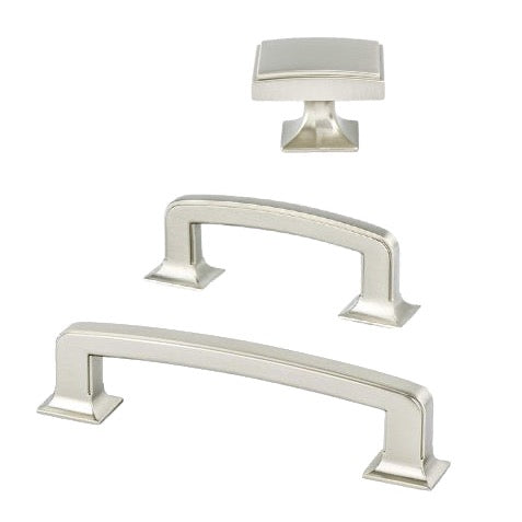 Brushed Nickel "Liana" Drawer Pulls and Knobs for Cabinets and Furniture - Industry Hardware