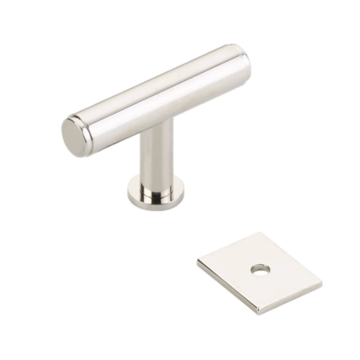 Polished Nickel "Maison No. 2" Smooth Drawer Pulls and Cabinet Knobs with Optional Backplate - Industry Hardware