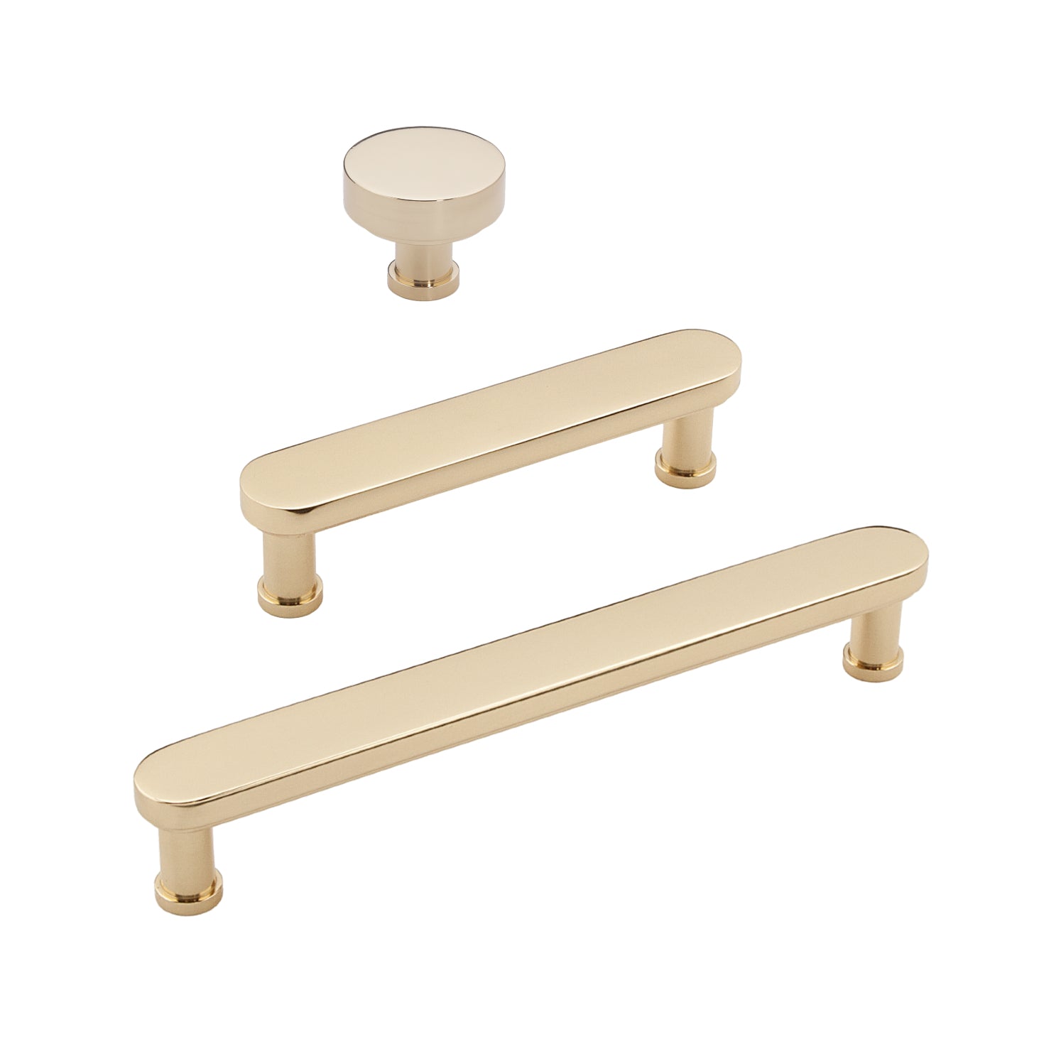 Unlacquered Brass Modern Cabinet Knob and Drawer Pulls - Industry Hardware