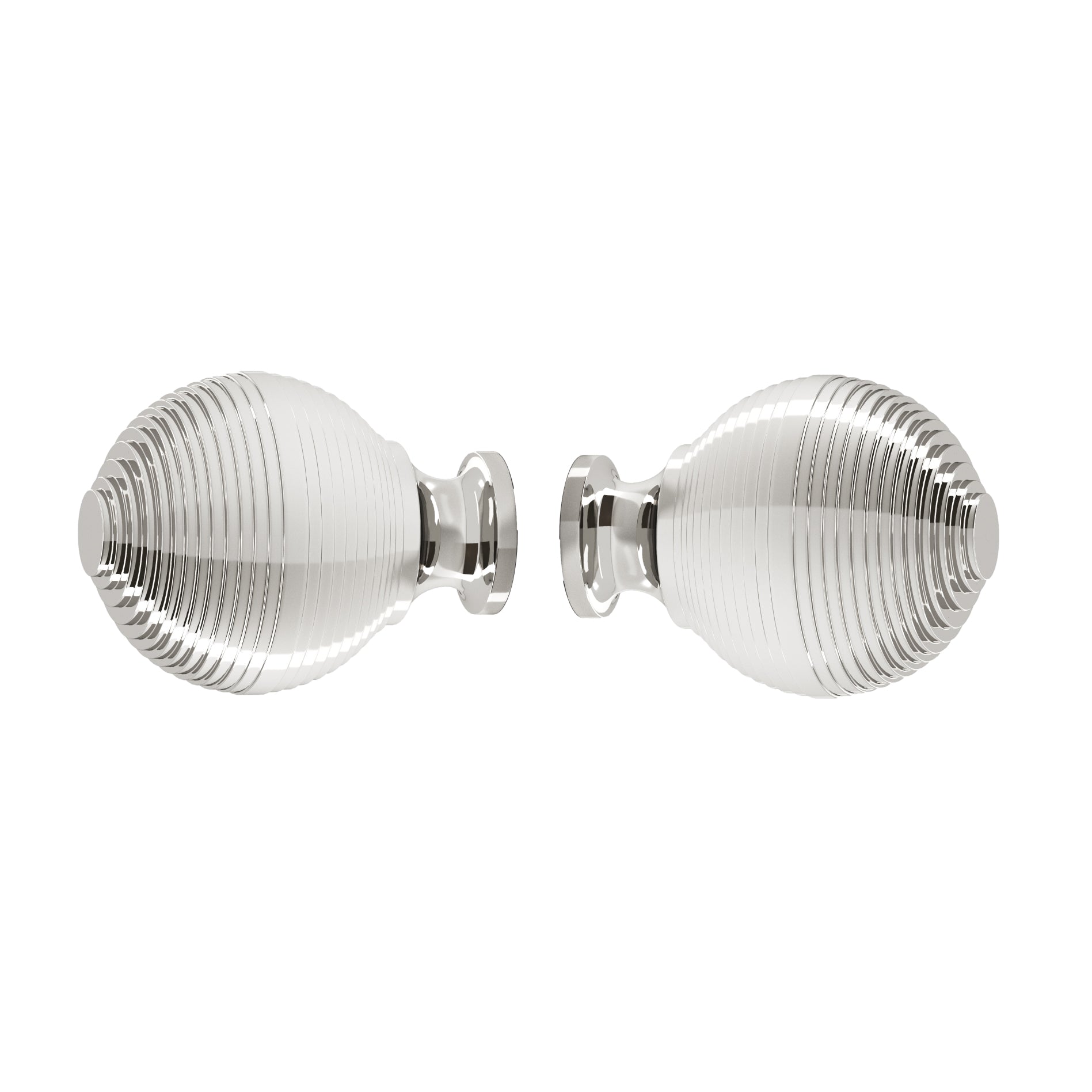 Glass Shower "Beehive" Round Polished Nickel Back to Back Door Knob