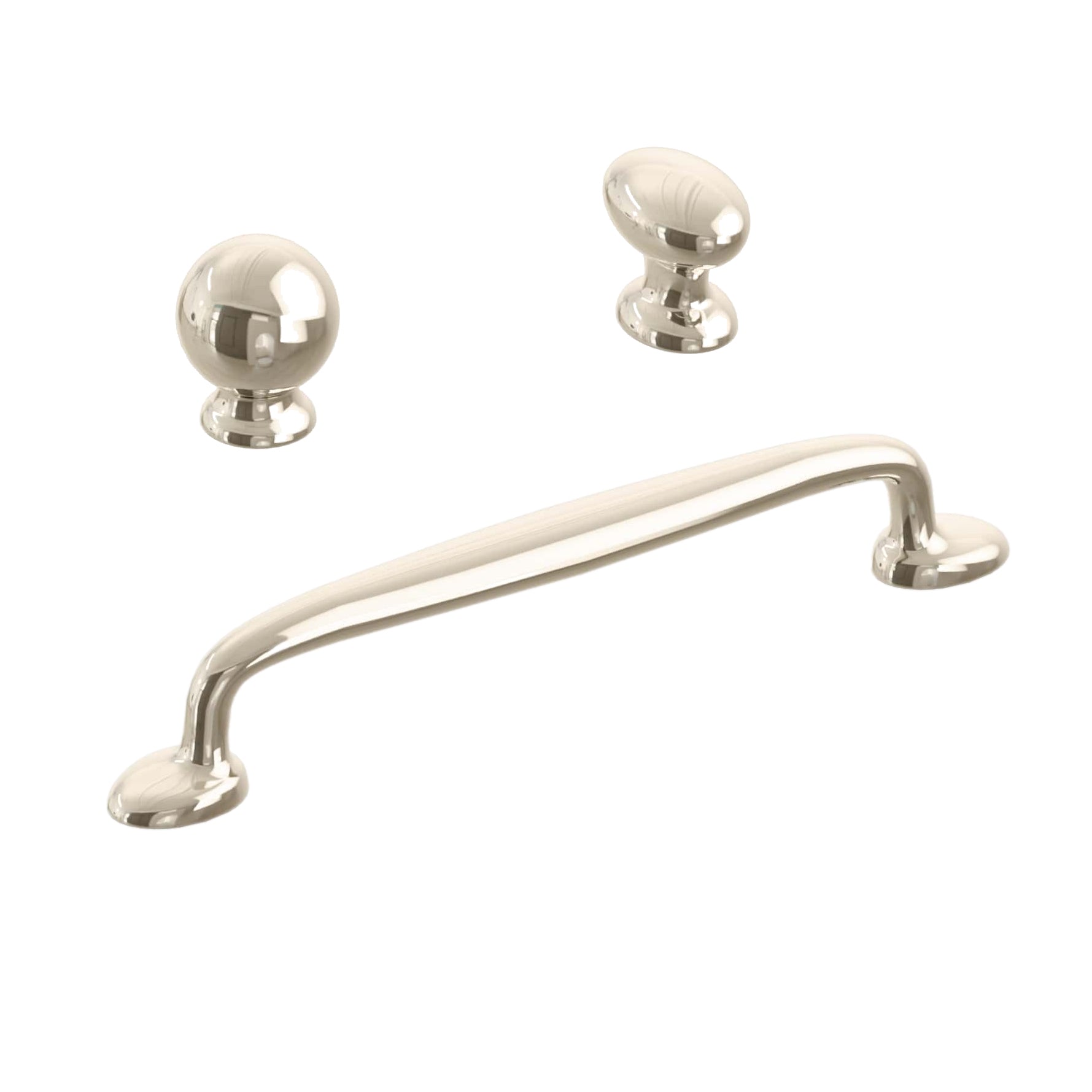 Polished Nickel Cabinet Hardware "Estate" Cabinet Knobs and Pulls
