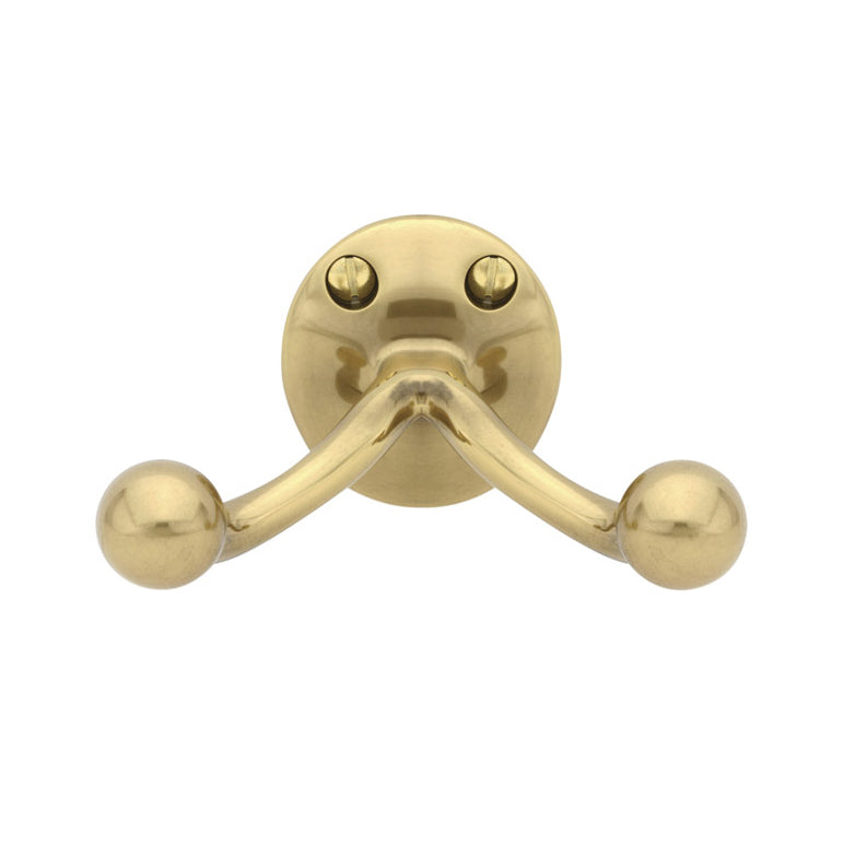 French Brass "Heritage No.2" Double Wall Robe Hook