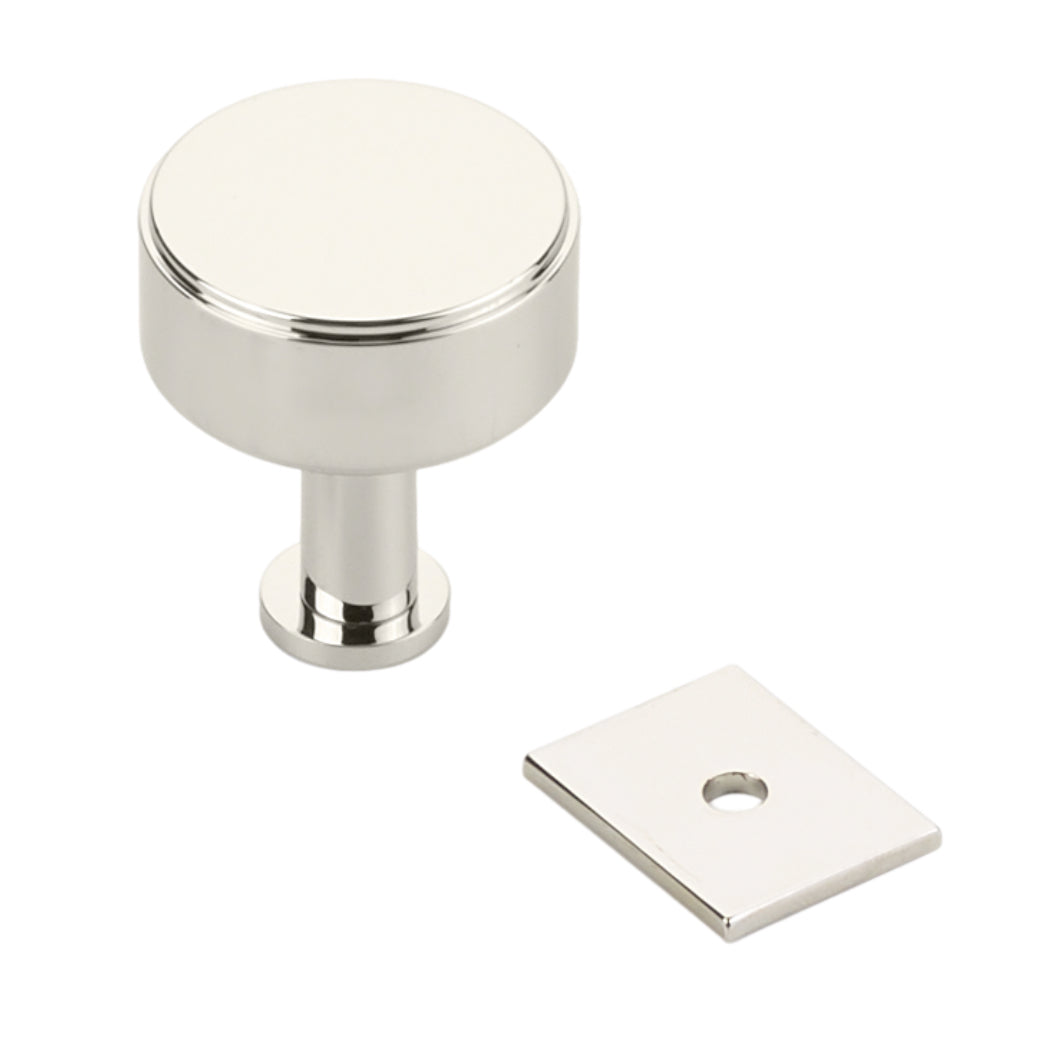 Polished Nickel "Maison No. 2" Smooth Drawer Pulls and Cabinet Knobs with Optional Backplate - Industry Hardware