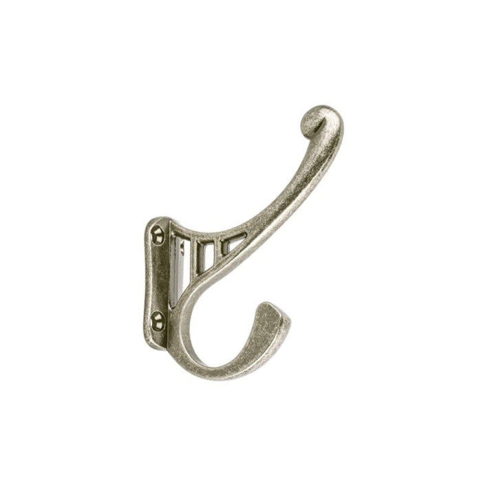 antique fish hooks industrial Antique Silver "Flair" Wall Coat Bathroom Hook