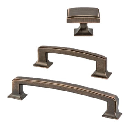 Dark Brushed Bronze "Liana" Drawer Pulls and Knobs for Cabinets and Furniture