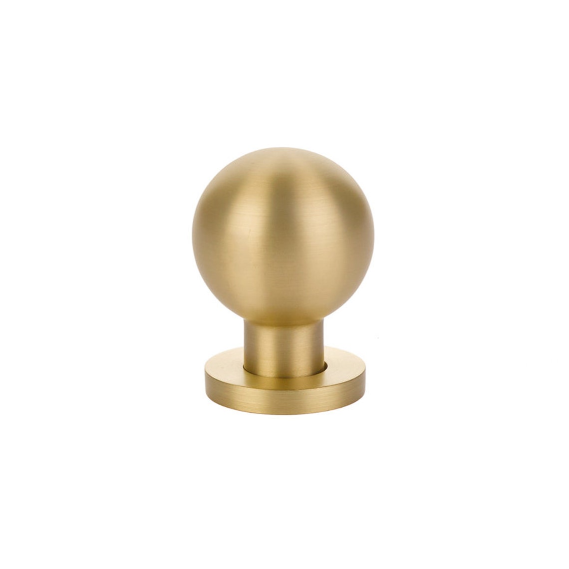 Omni Cabinet Knobs and Drawer Pulls in Satin Brass