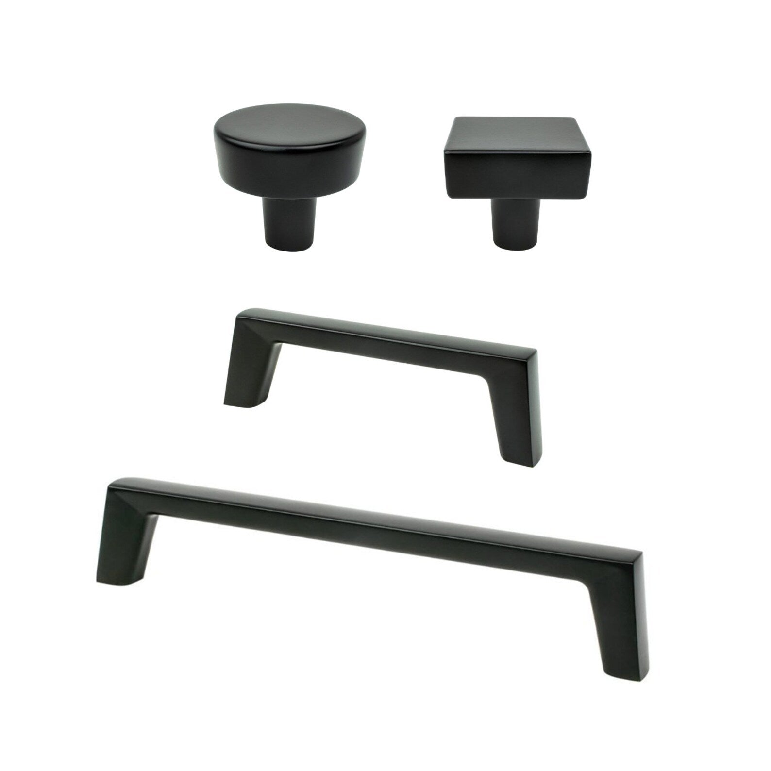 Matte Black Brooks Drawer Pulls and Cabinet Knobs - Cabinet Hardware - 6-1/4" Pull Matte Black Brooks Drawer Pulls and Cabinet Knobs - Cabinet Hardware - 6-1/4" Pull