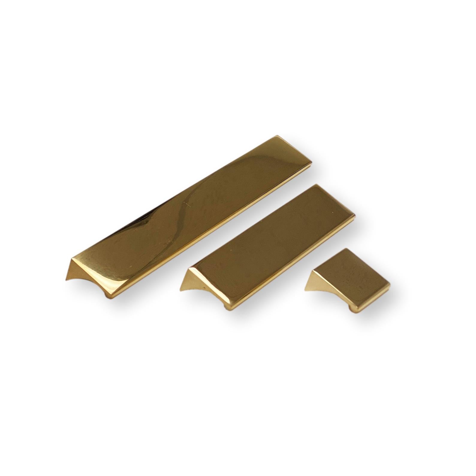 Polished Unlacquered Brass "Graham" Tab Drawer Pull - Industry Hardware