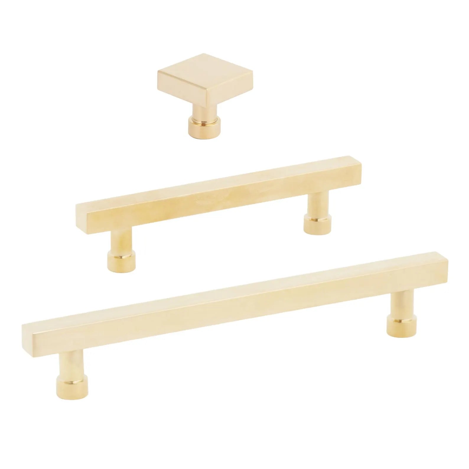 Unlacquered Brass "Noble" Cabinet Knobs and Pulls Cabinet Hardware