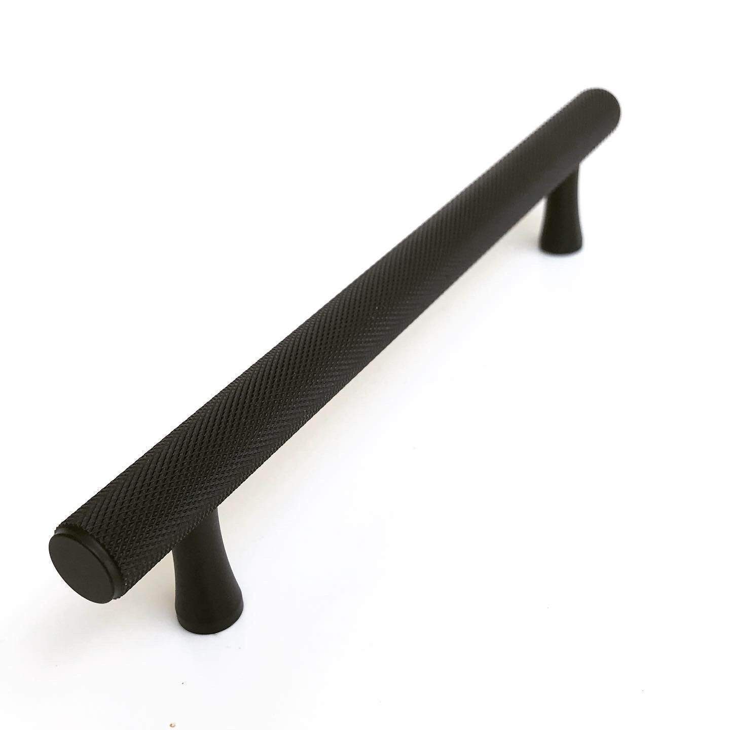 Knurled Matte Black Solid "Texture" Drawer Pulls and Knobs | Pulls