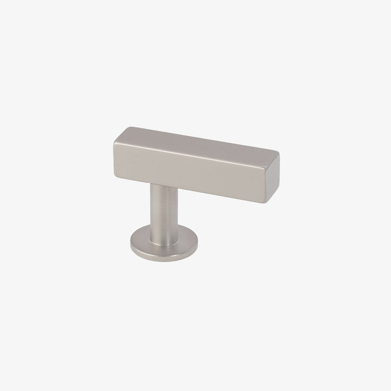 Lew's Square Bar Cabinet Knobs and Pulls in Brushed Nickel