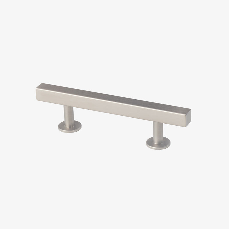 Lew's Square Bar Cabinet Knobs and Pulls in Brushed Nickel