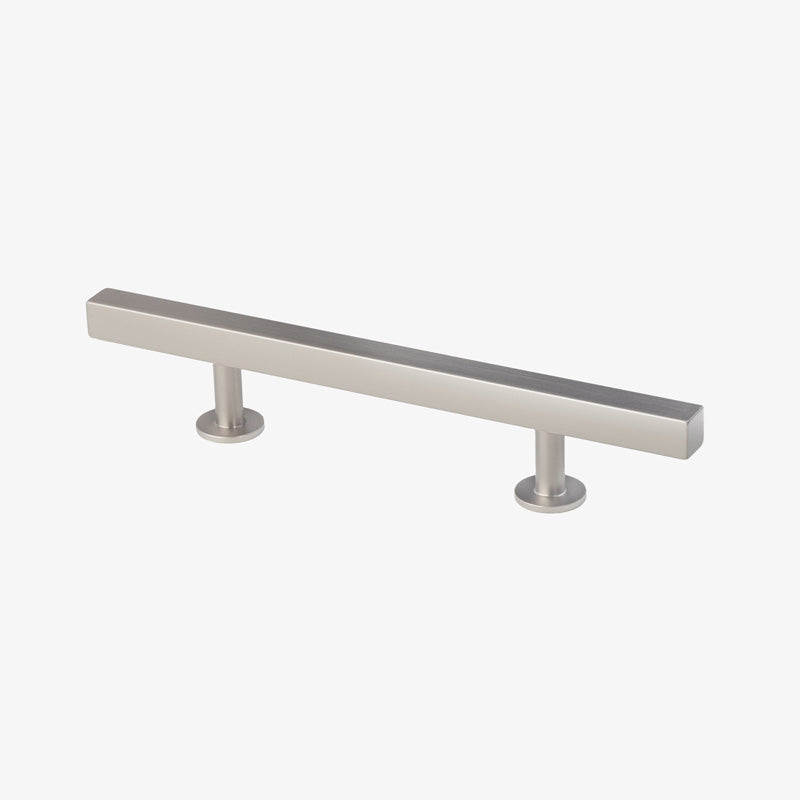 Lew's Square Bar Cabinet Knobs and Pulls in Brushed Nickel