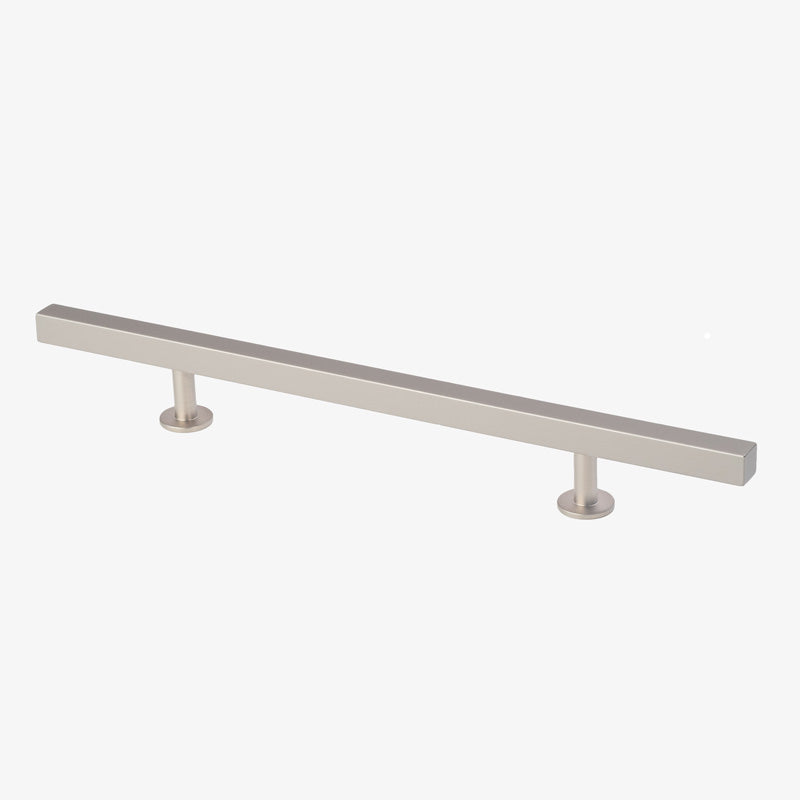 Lew's Square Bar Cabinet Knobs and Pulls in Brushed Nickel