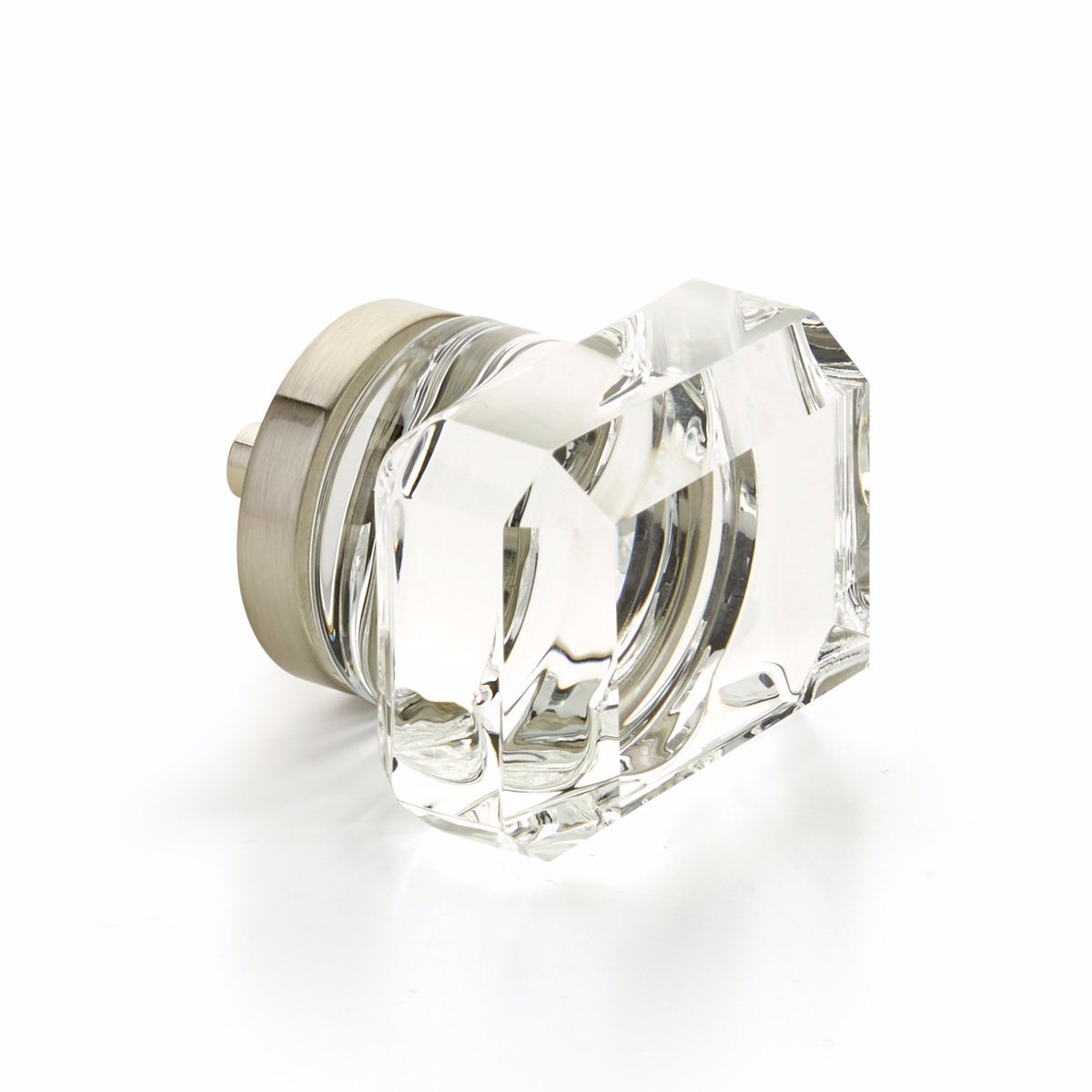 Satin Nickel City Lights 1-3/4" Rectangular Glass Knob | Knobs
