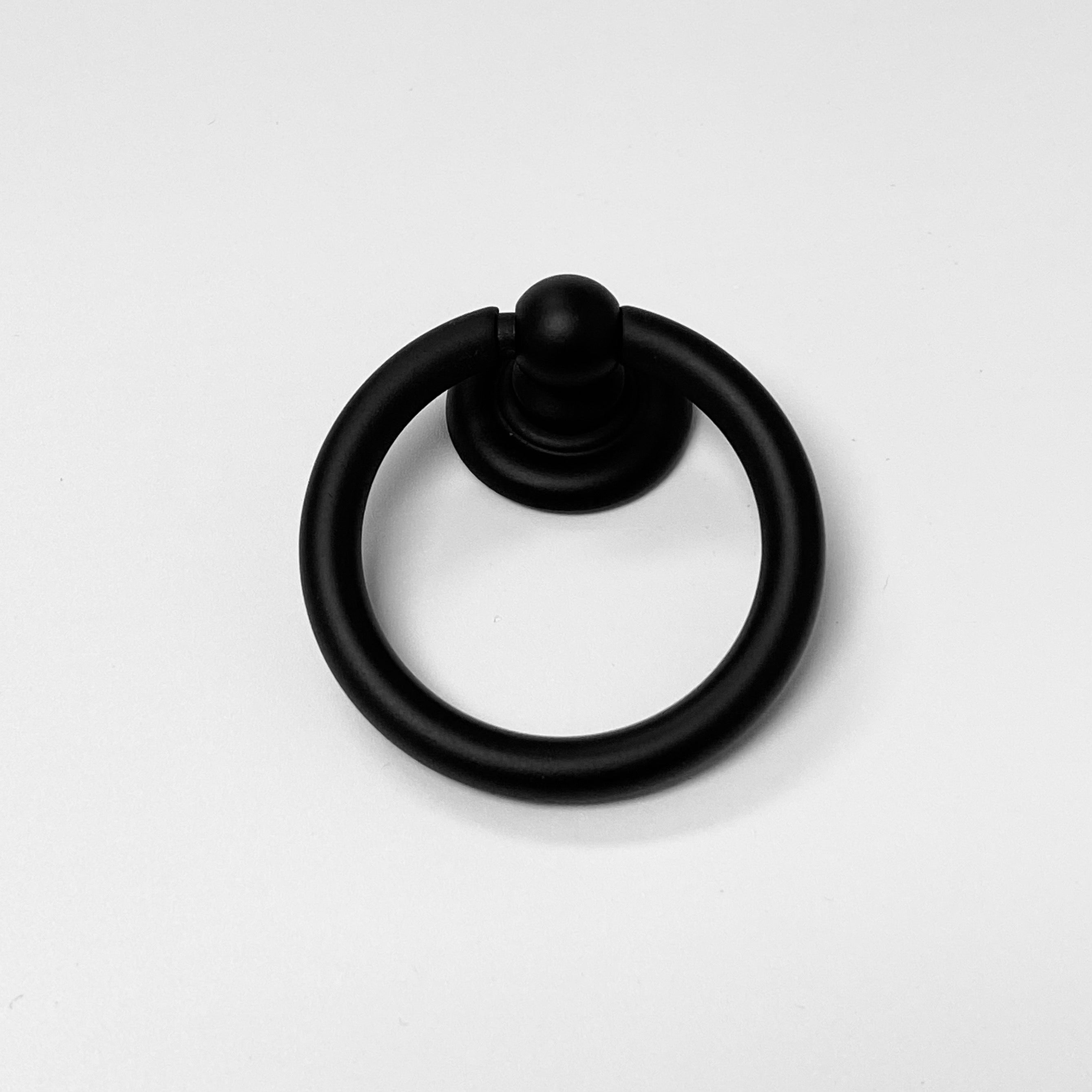 Matte Black "Capri" Cup Drawer Pull, Ring Pull or Round Cabinet Knob | Pulls