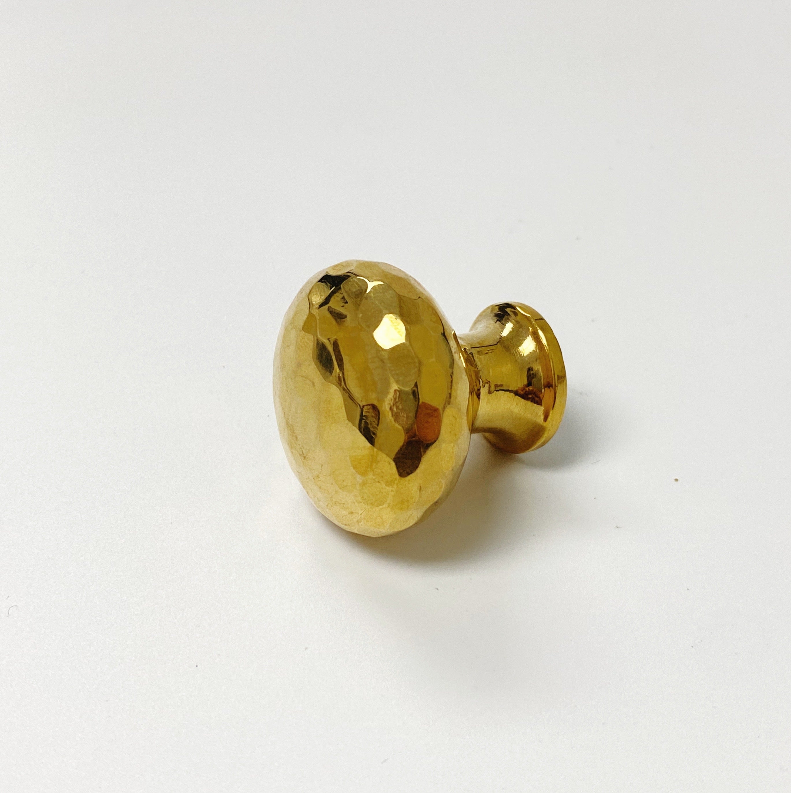 Unlacquered Brass "Aspen" Hammered Cabinet Knob and Ring Pulls - Industry Hardware