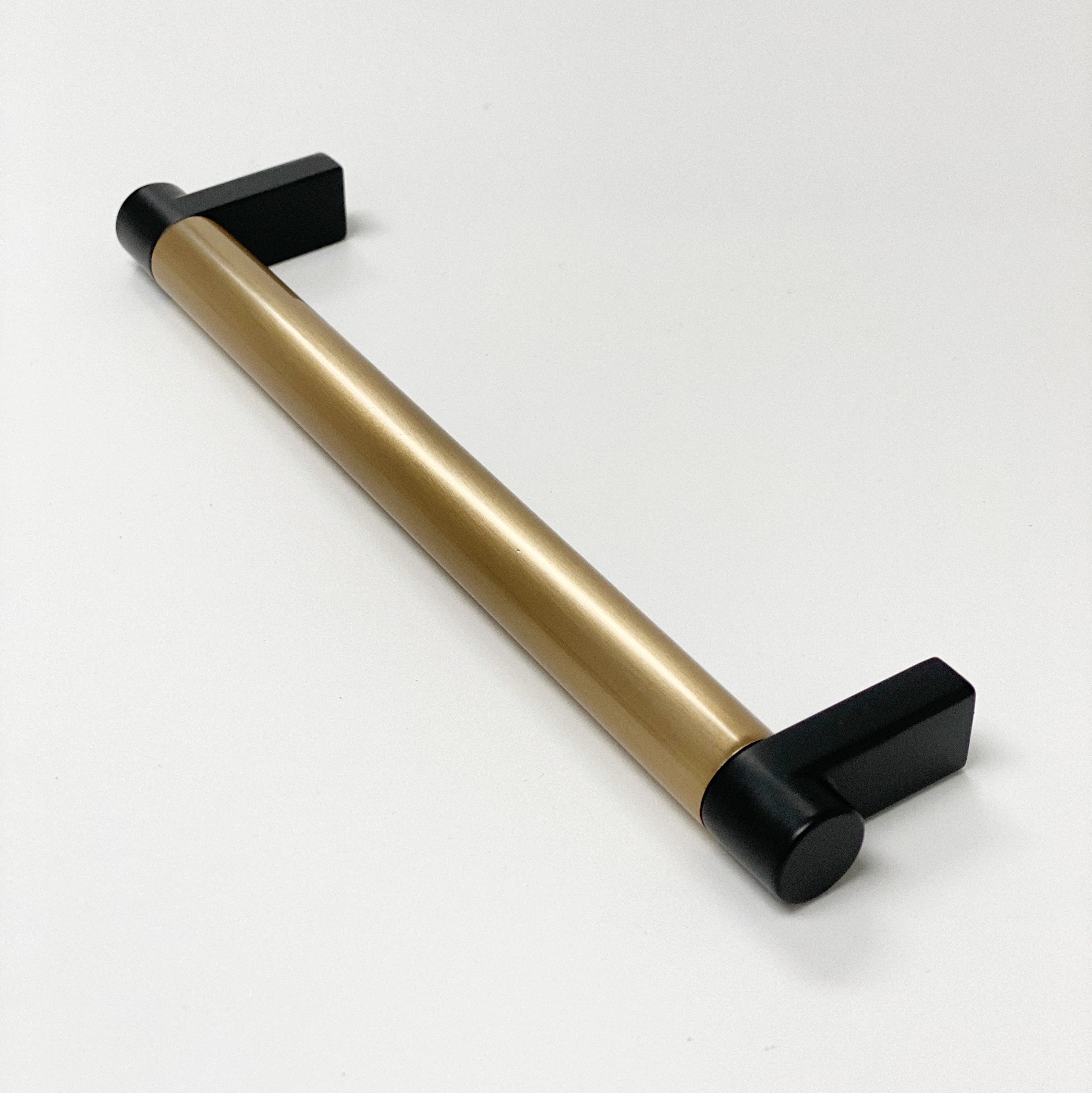 Smooth "Converse No.2" Black and Champagne Bronze Dual-Finish Knobs and Pulls