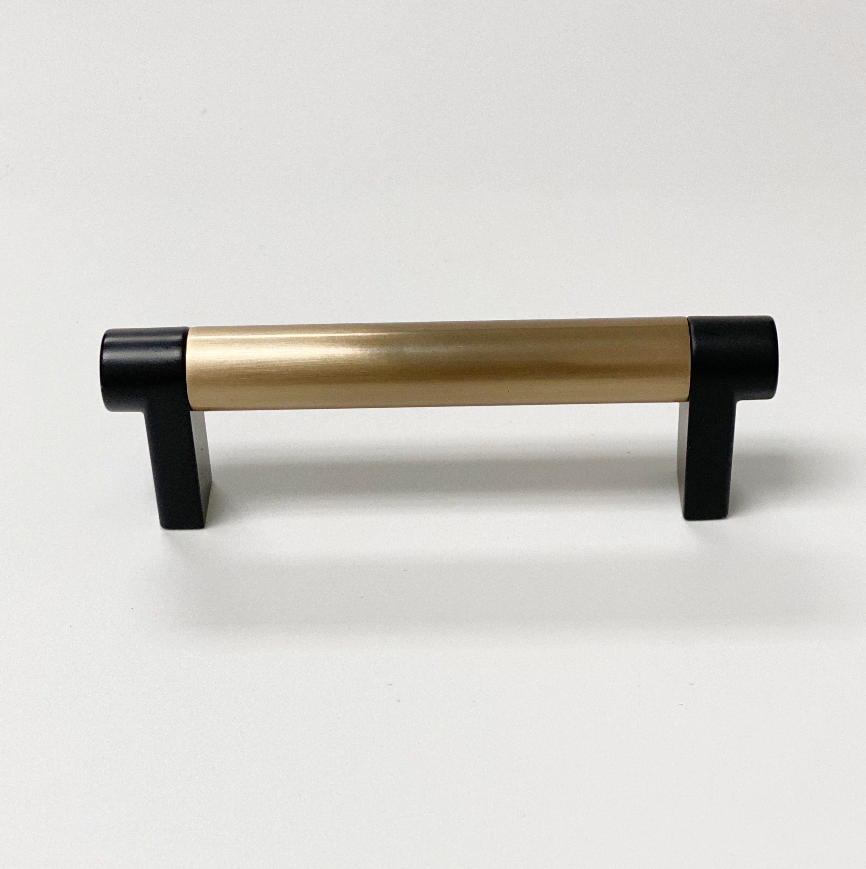 Smooth "Converse No.2" Black and Champagne Bronze Dual-Finish Knobs and Pulls