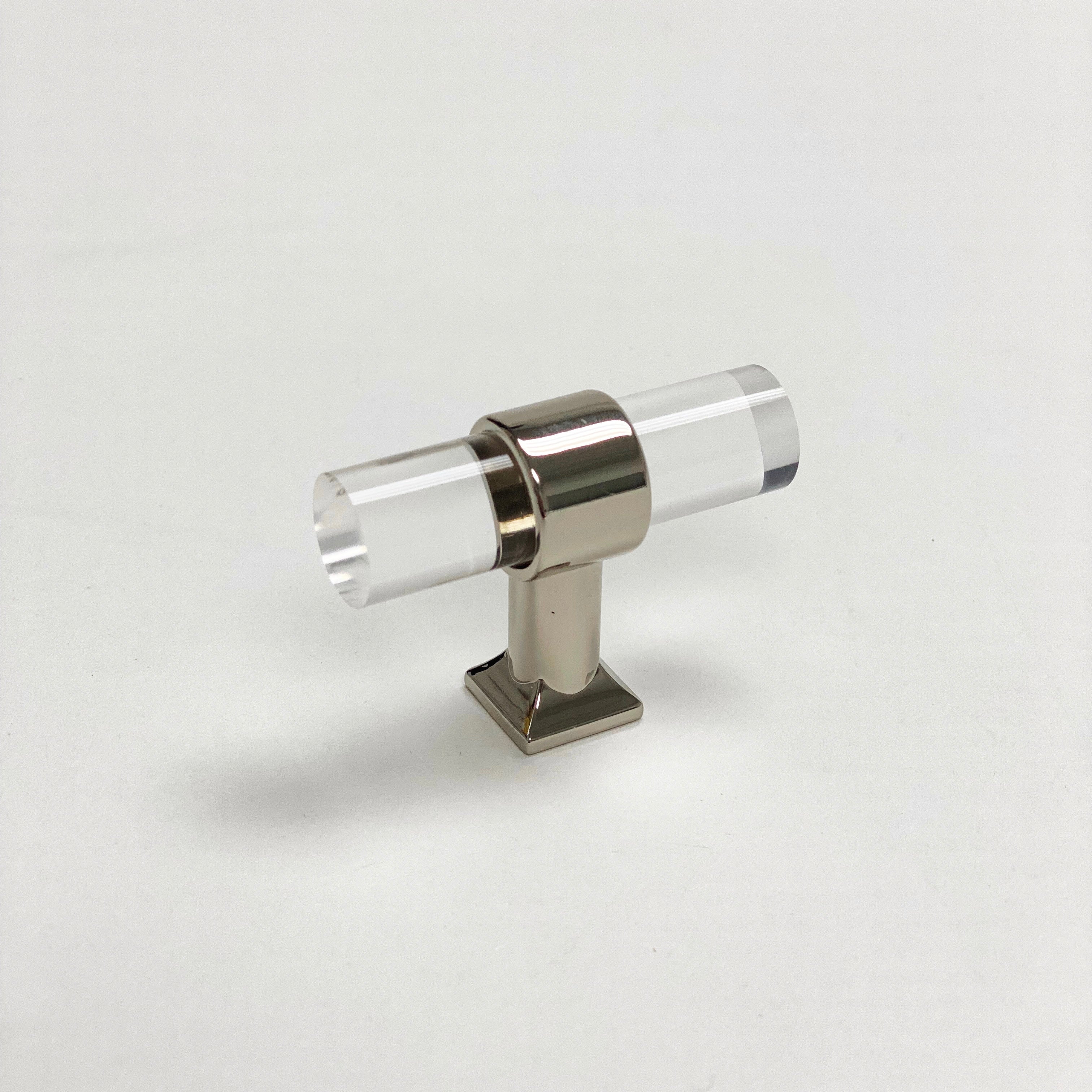 Lucite Polished Nickel "Nash" Drawer Pulls and Cabinet Knobs - Forge Hardware Studio