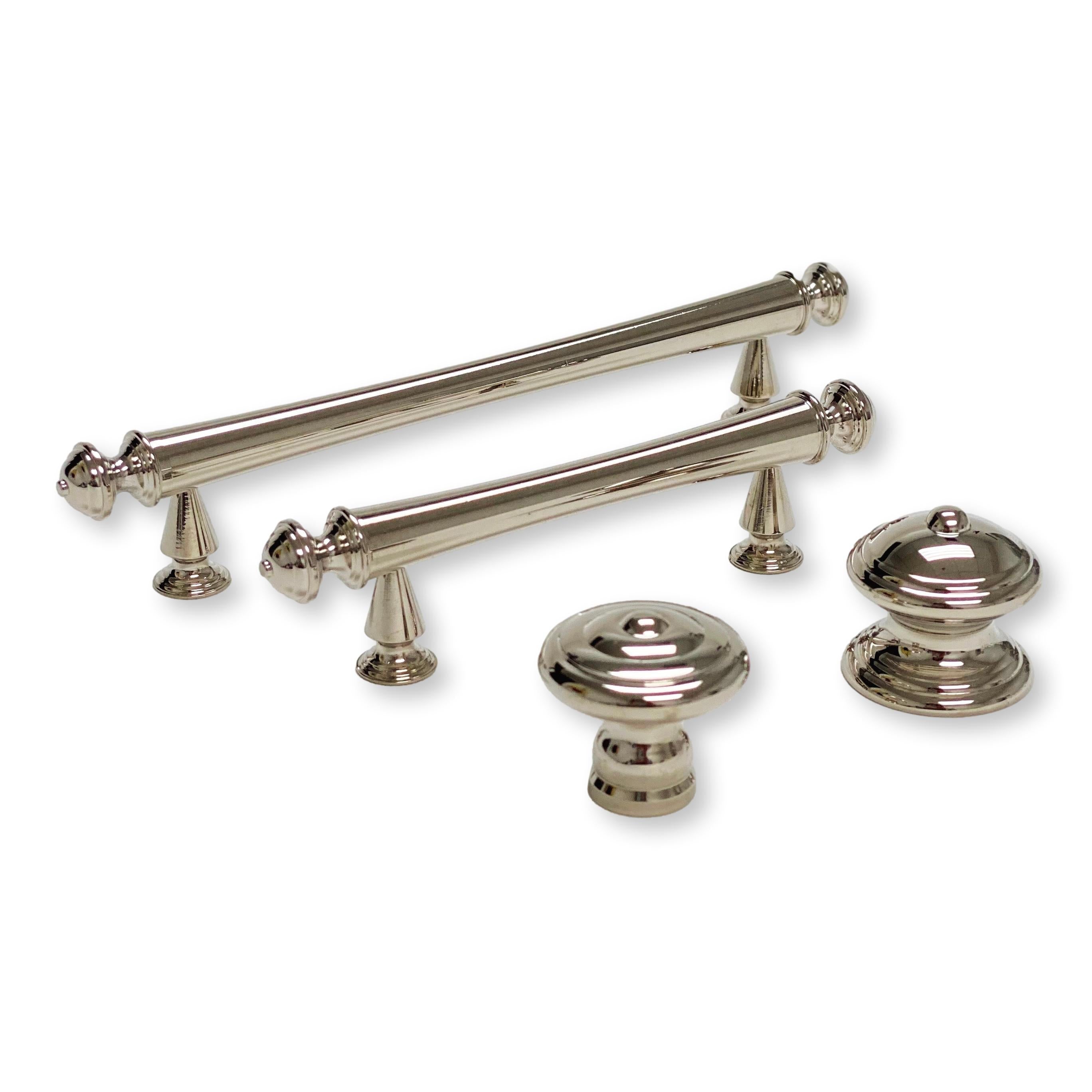 Polished Nickel "Emmeline" Cabinet Knobs and Drawer Pulls - Forge Hardware Studio