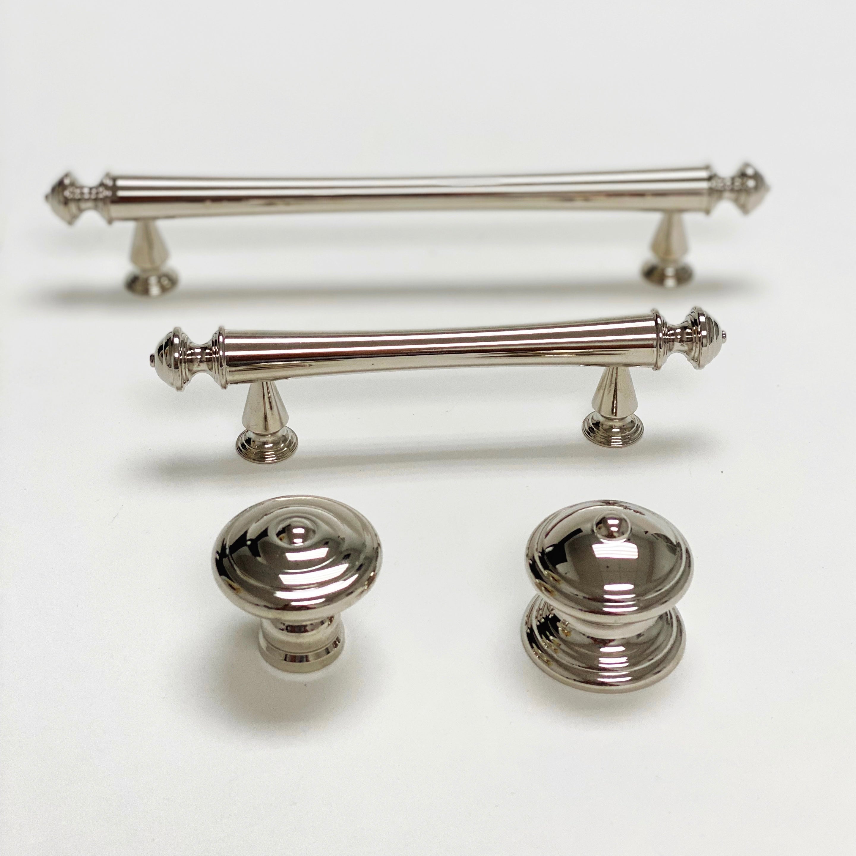 Polished Nickel "Emmeline" Cabinet Knobs and Drawer Pulls - Forge Hardware Studio