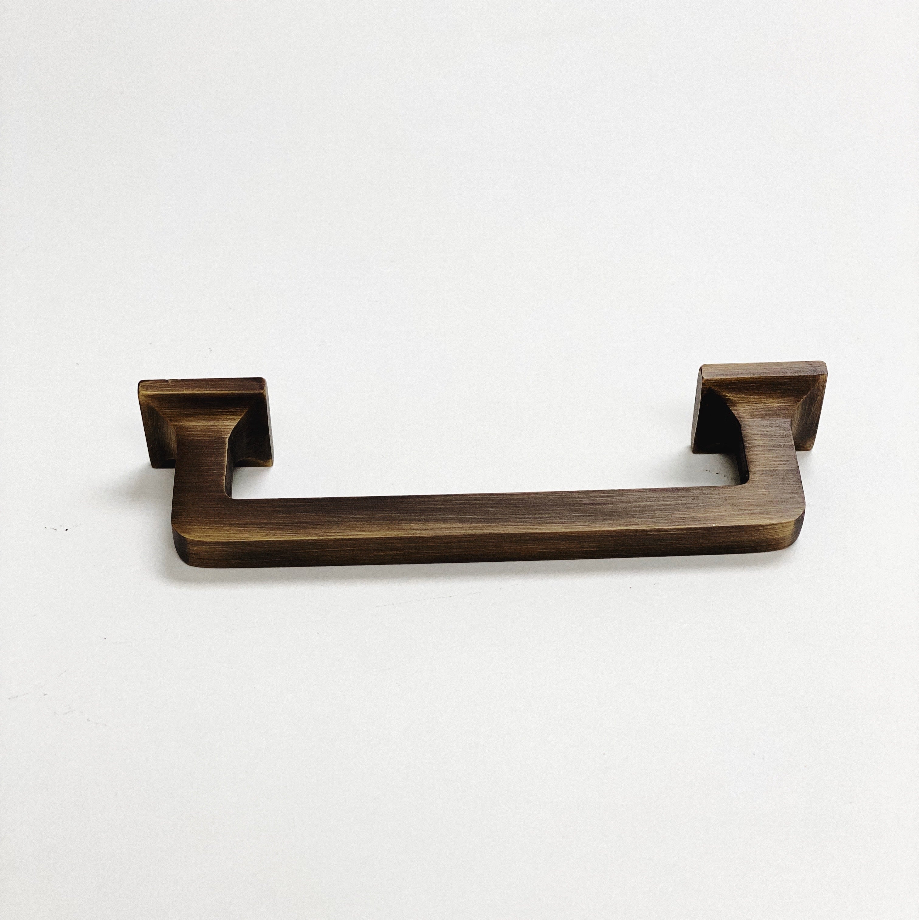 Eloise Antique Brass Mission Style Drawer Pull - Forge Hardware Studio