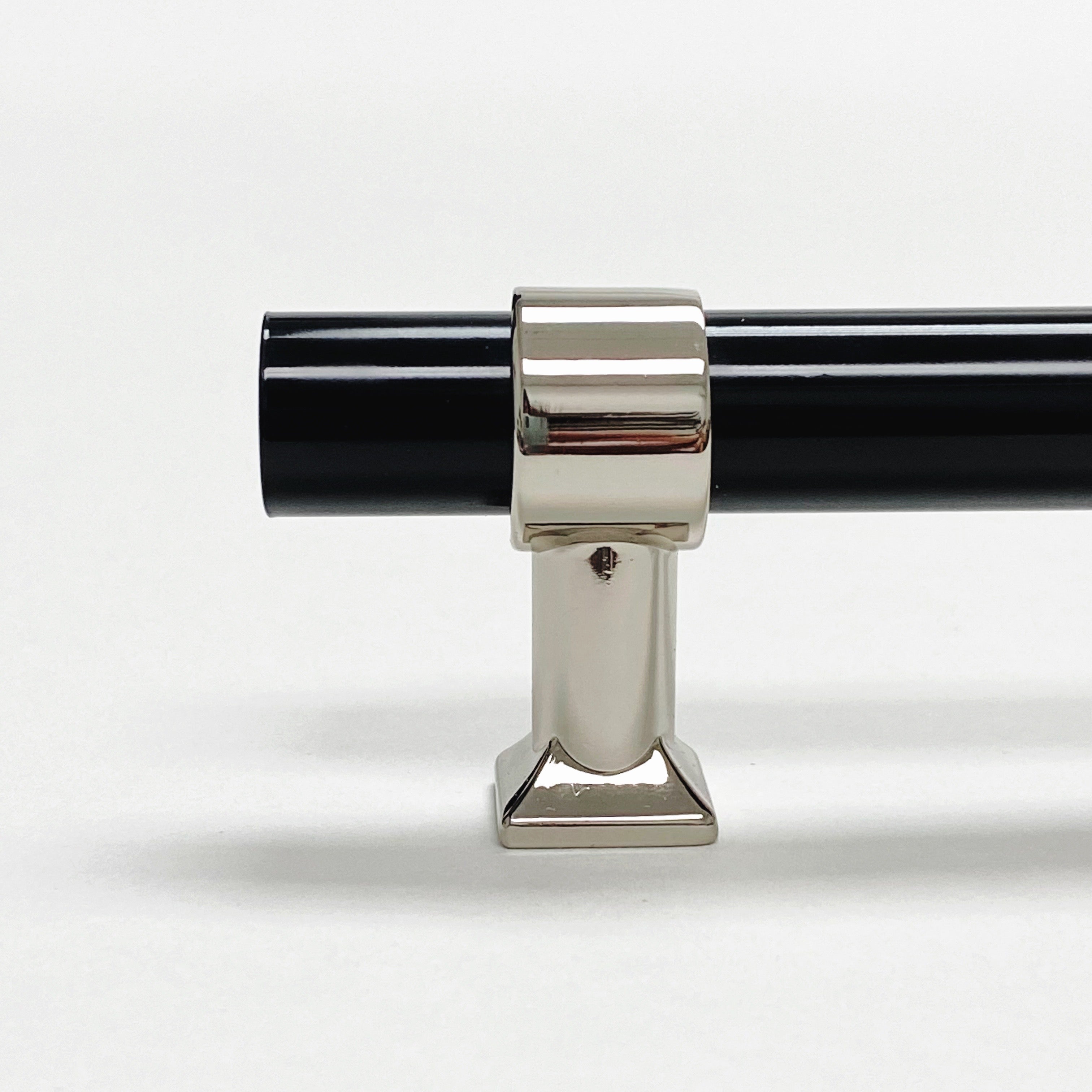 Black Lucite Polished Nickel "Nash" Drawer Pulls and Cabinet Knobs - Forge Hardware Studio