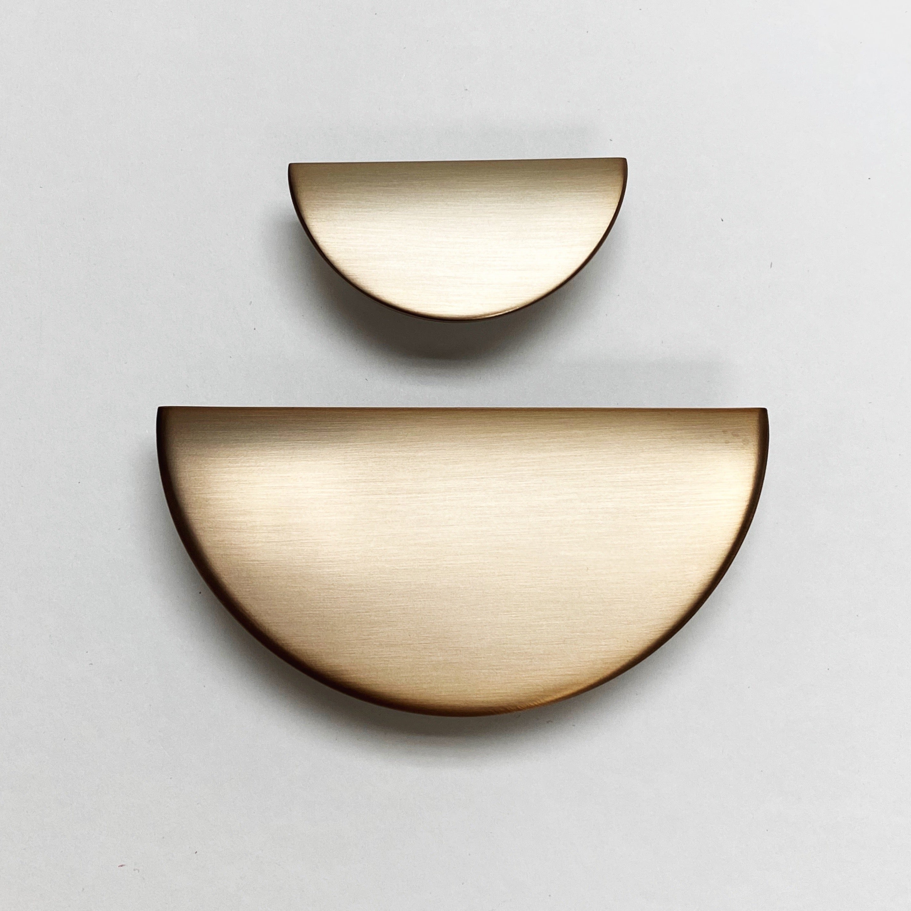 Semi-Circle "Horizon" Brushed Bronze Drawer Pulls - Forge Hardware Studio