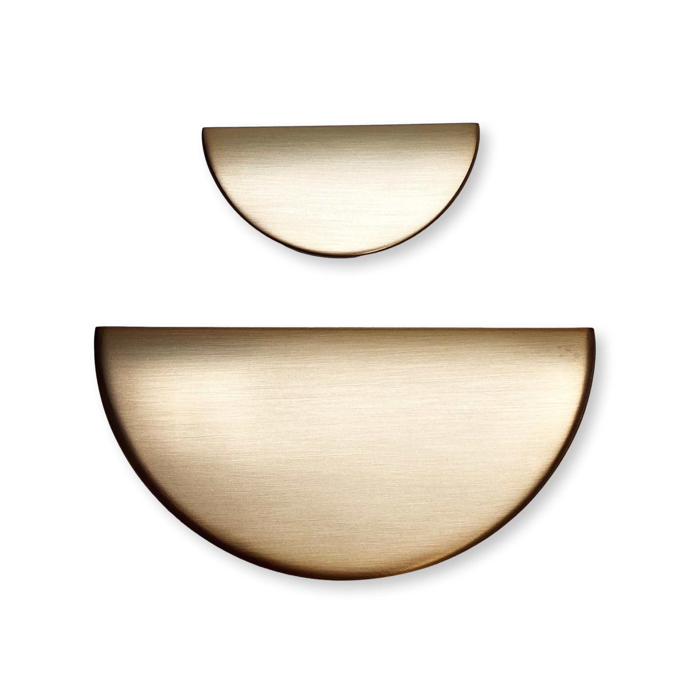 Semi-Circle "Horizon" Brushed Bronze Drawer Pulls - Forge Hardware Studio