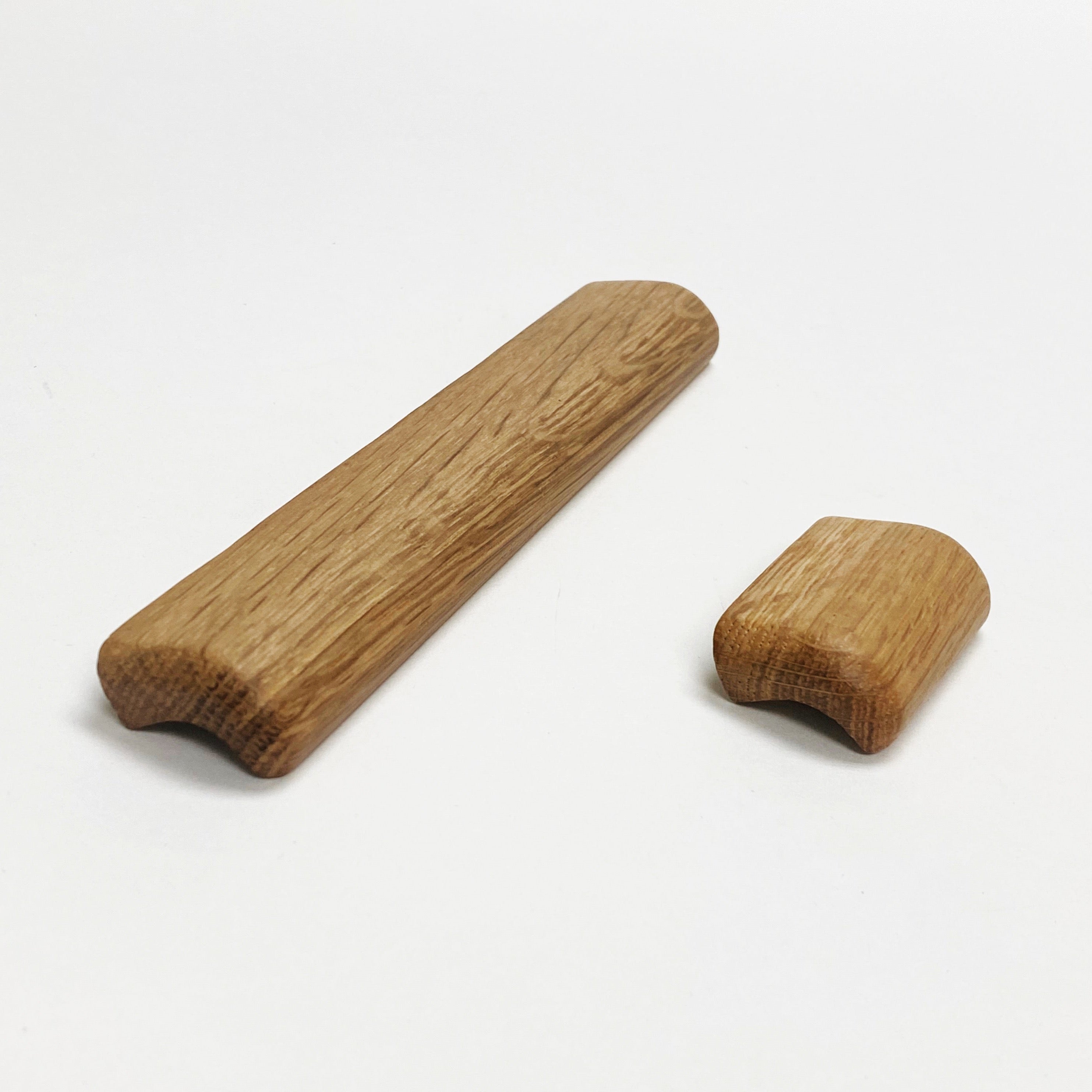 Lacquered Oak "Glove" Wood Drawer Handles - Forge Hardware Studio