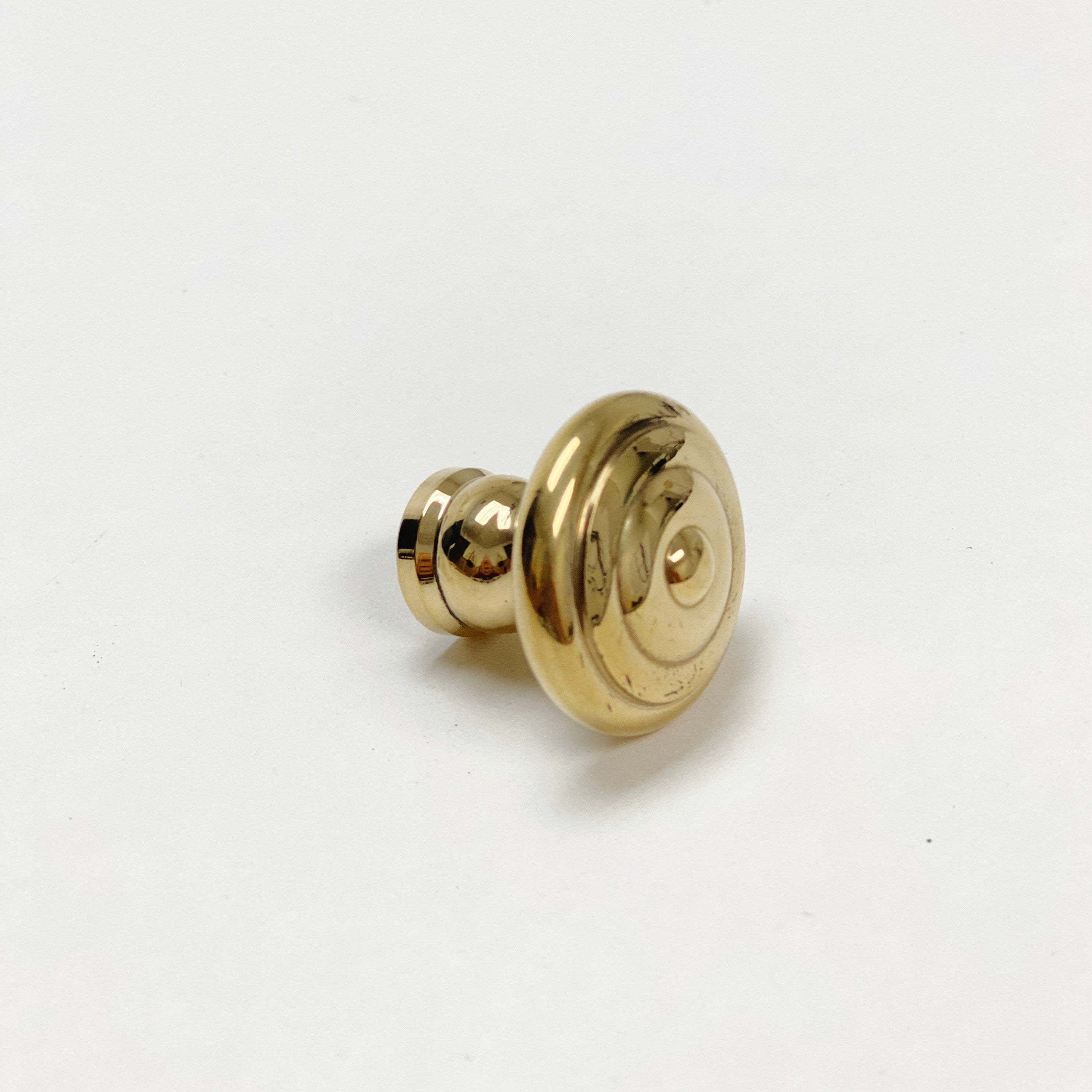 Unlacquered Brass "Emmeline" Cabinet Knobs and Drawer Pull