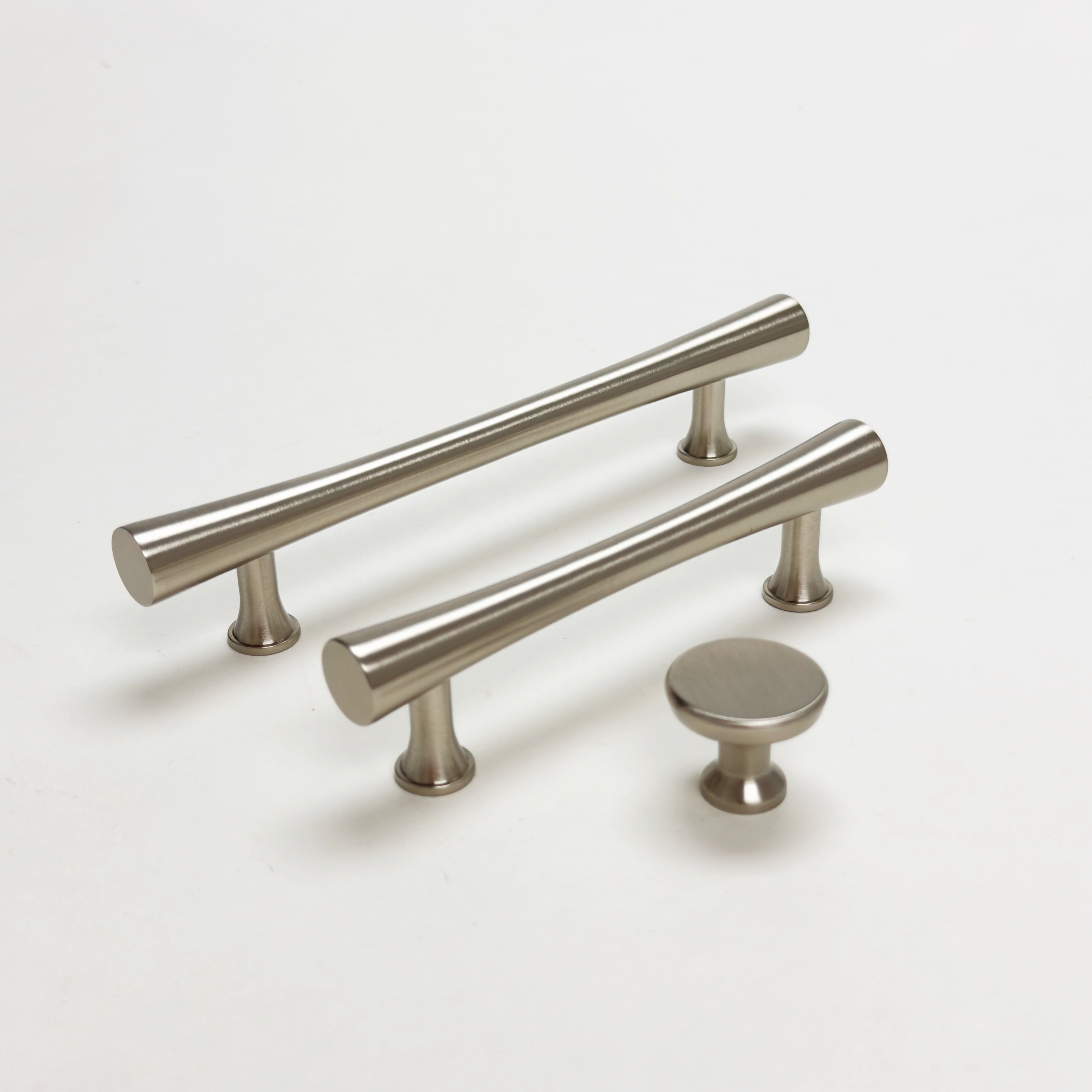 Brushed Nickel Cabinet Hardware "Collin" Drawer Pulls and Cabinet Knobs - Forge Hardware Studio