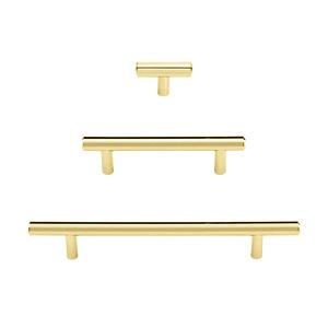 Unlacquered T-Bar Brass Cabinet Pulls in Polished Unlacquered Brass | Pulls