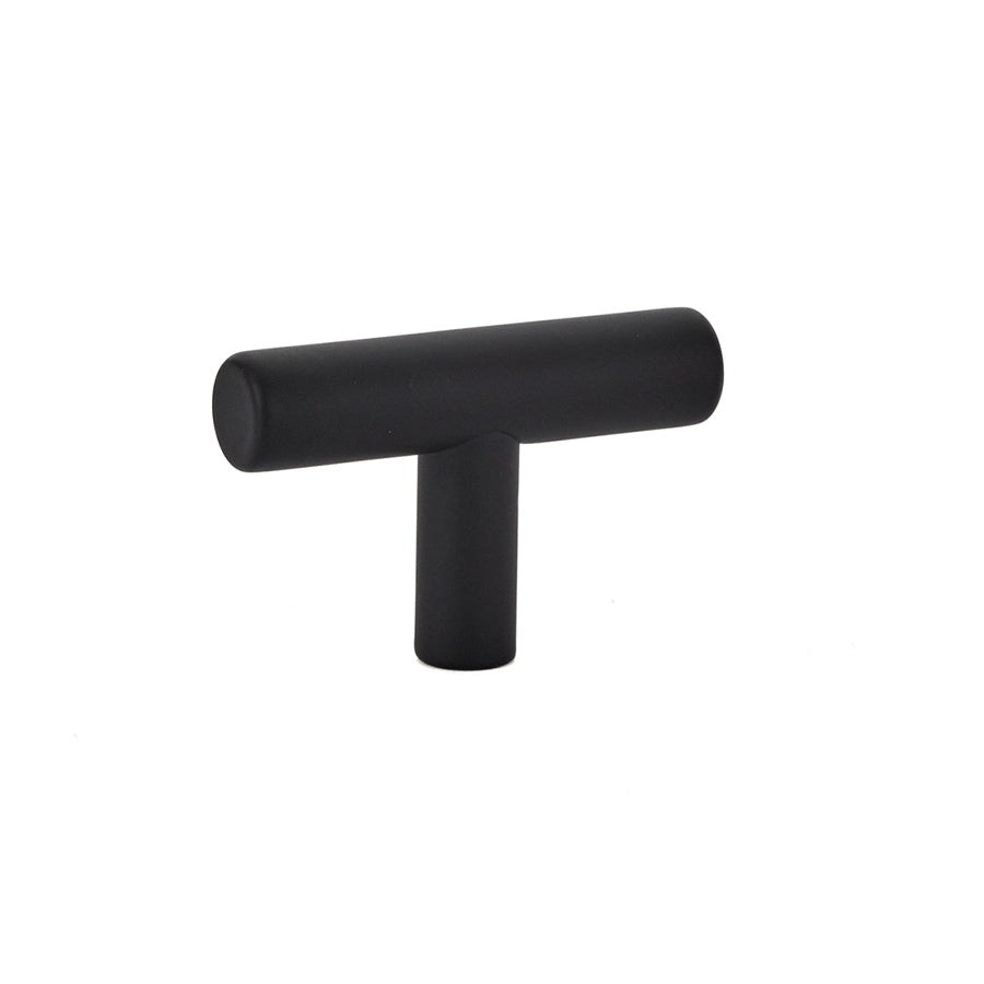 T-Bar "European" Matte Black Cabinet Knobs and Pulls - Industry Hardware