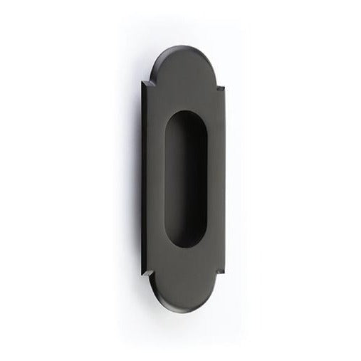 Rectangular Flush "Fleur" Solid Brass Recess Door Pull in Matte Black | Drawer Pull
