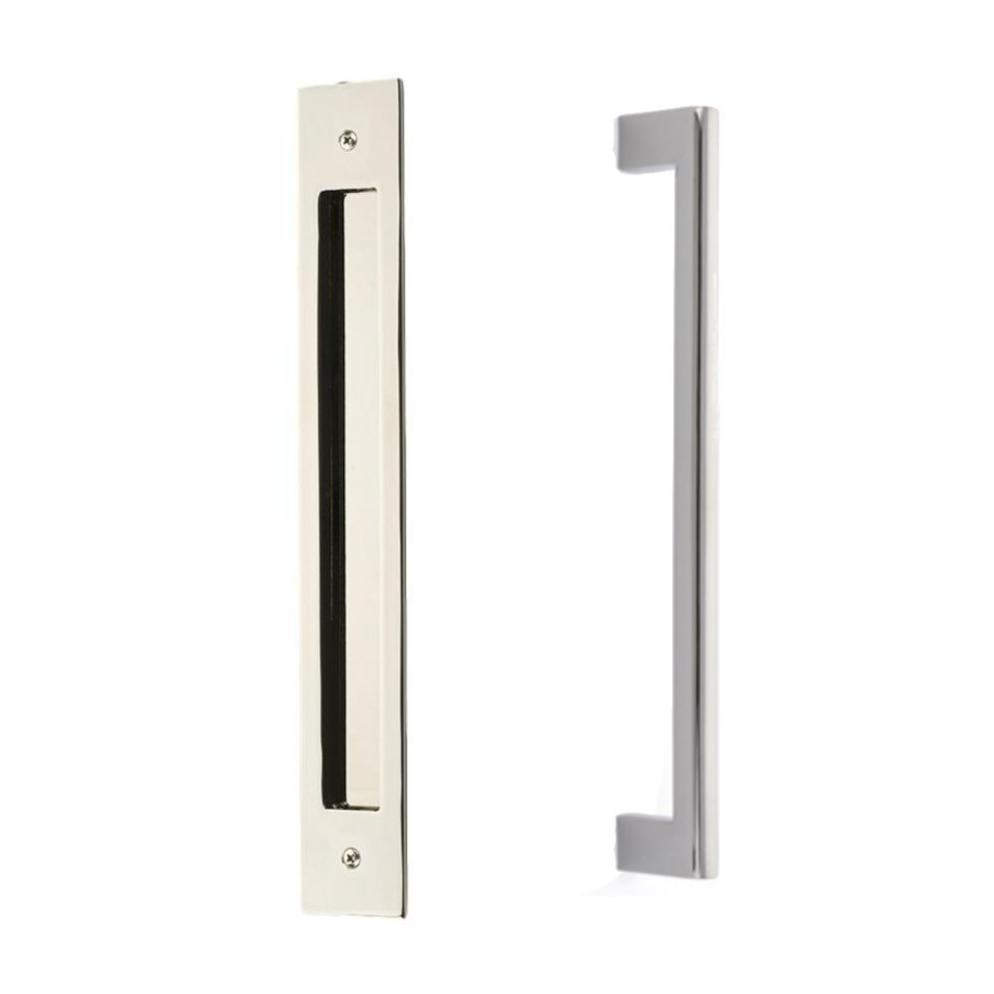 Door Flush Pull and 12" Handle Back to Back Hardware for Interior Sliding and Barn Doors