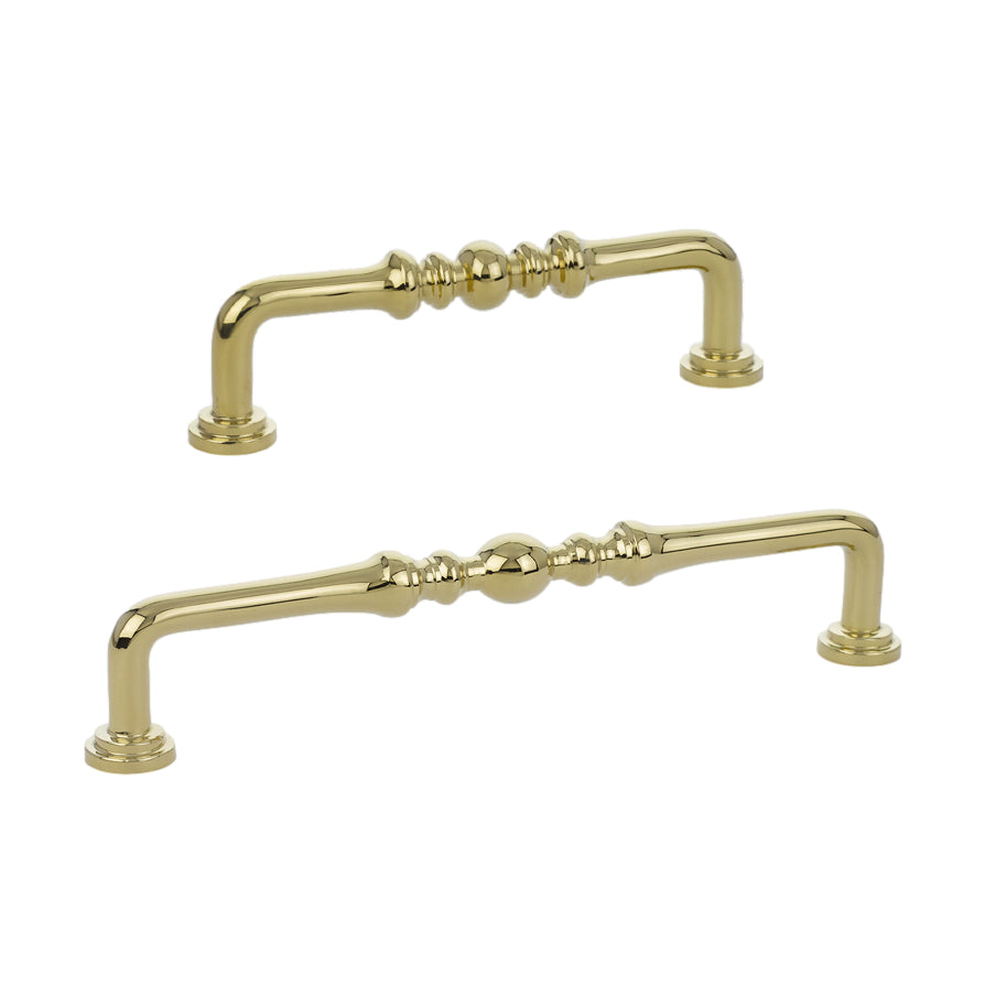 Unlacquered Brass "Heritage" Cabinet Drawer Pull - Forge Hardware Studio