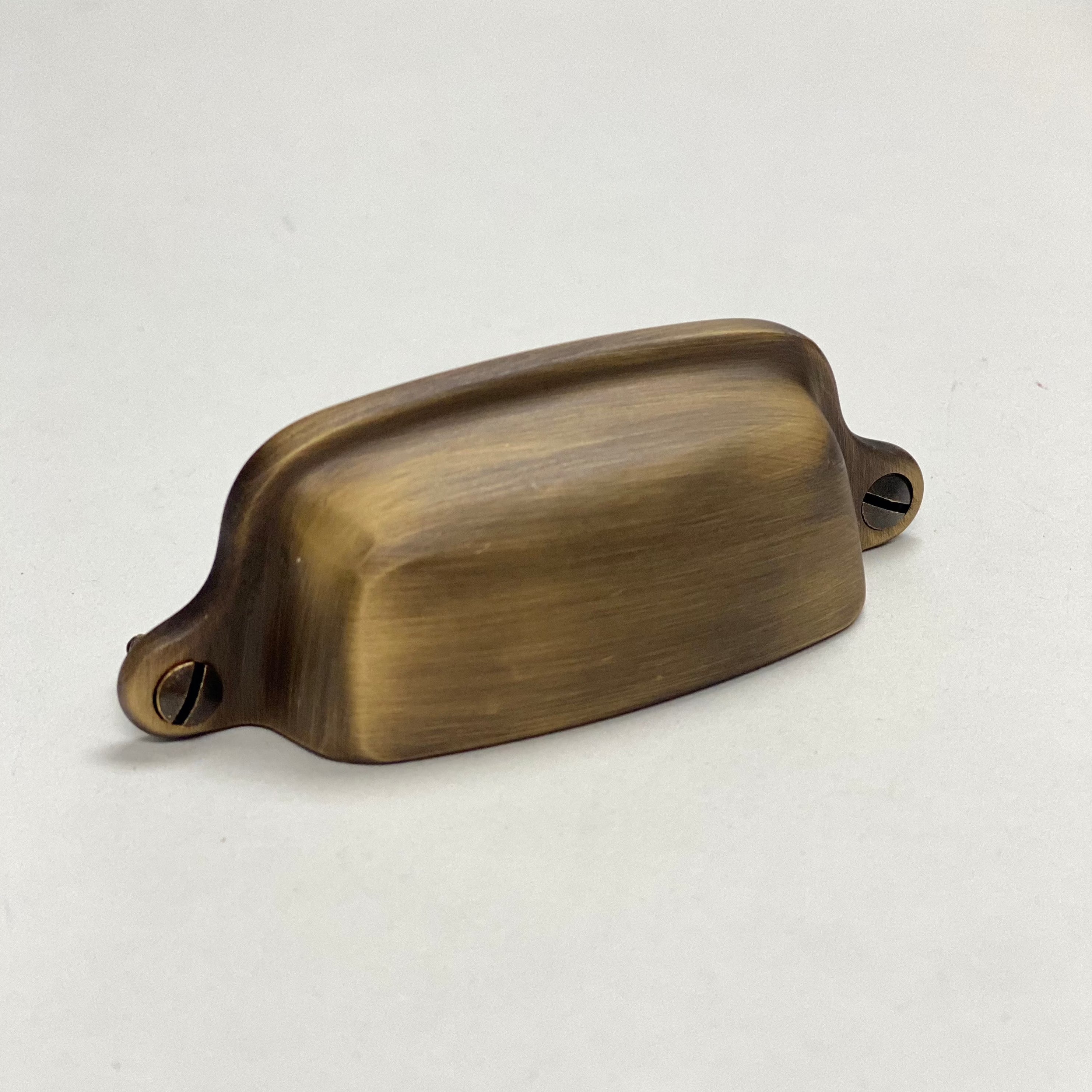 Antique Brass "Eloise" Cabinet Cup Drawer Pull - Kitchen Drawer Handle