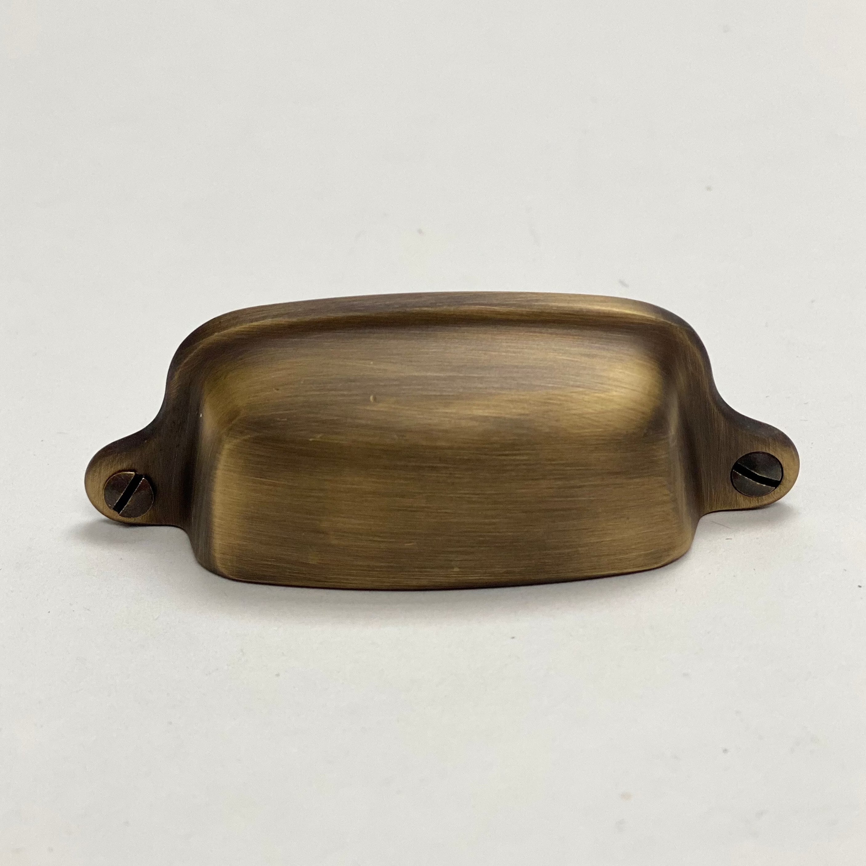 Antique Brass "Eloise" Cabinet Cup Drawer Pull - Kitchen Drawer Handle