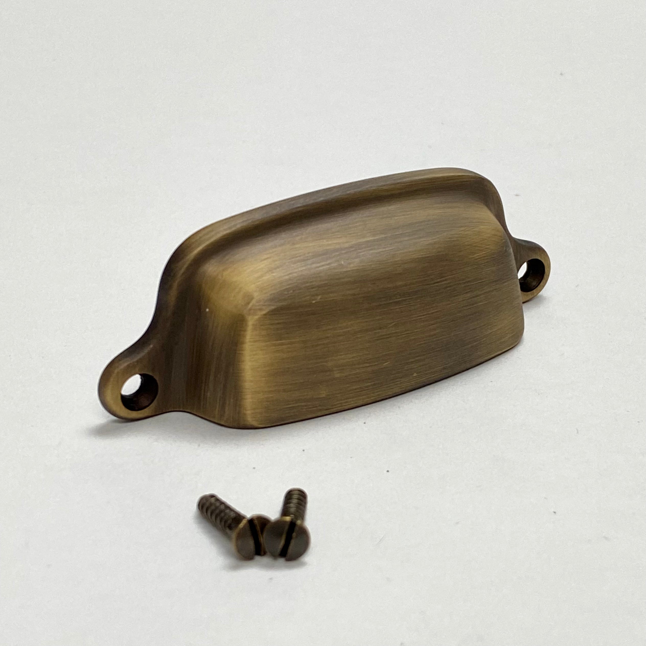 Antique Brass "Eloise" Cabinet Cup Drawer Pull - Kitchen Drawer Handle