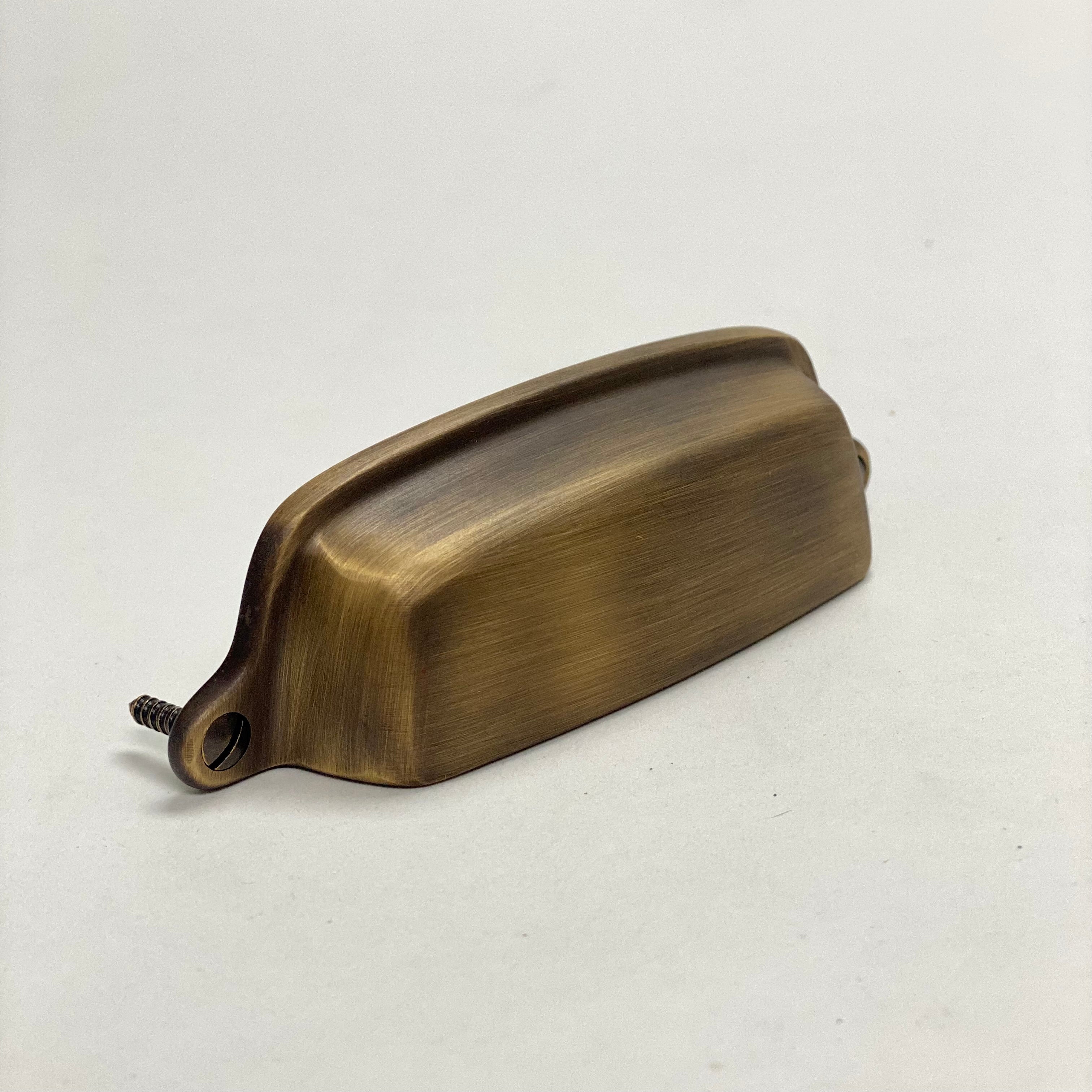Antique Brass "Eloise" Cabinet Cup Drawer Pull - Kitchen Drawer Handle