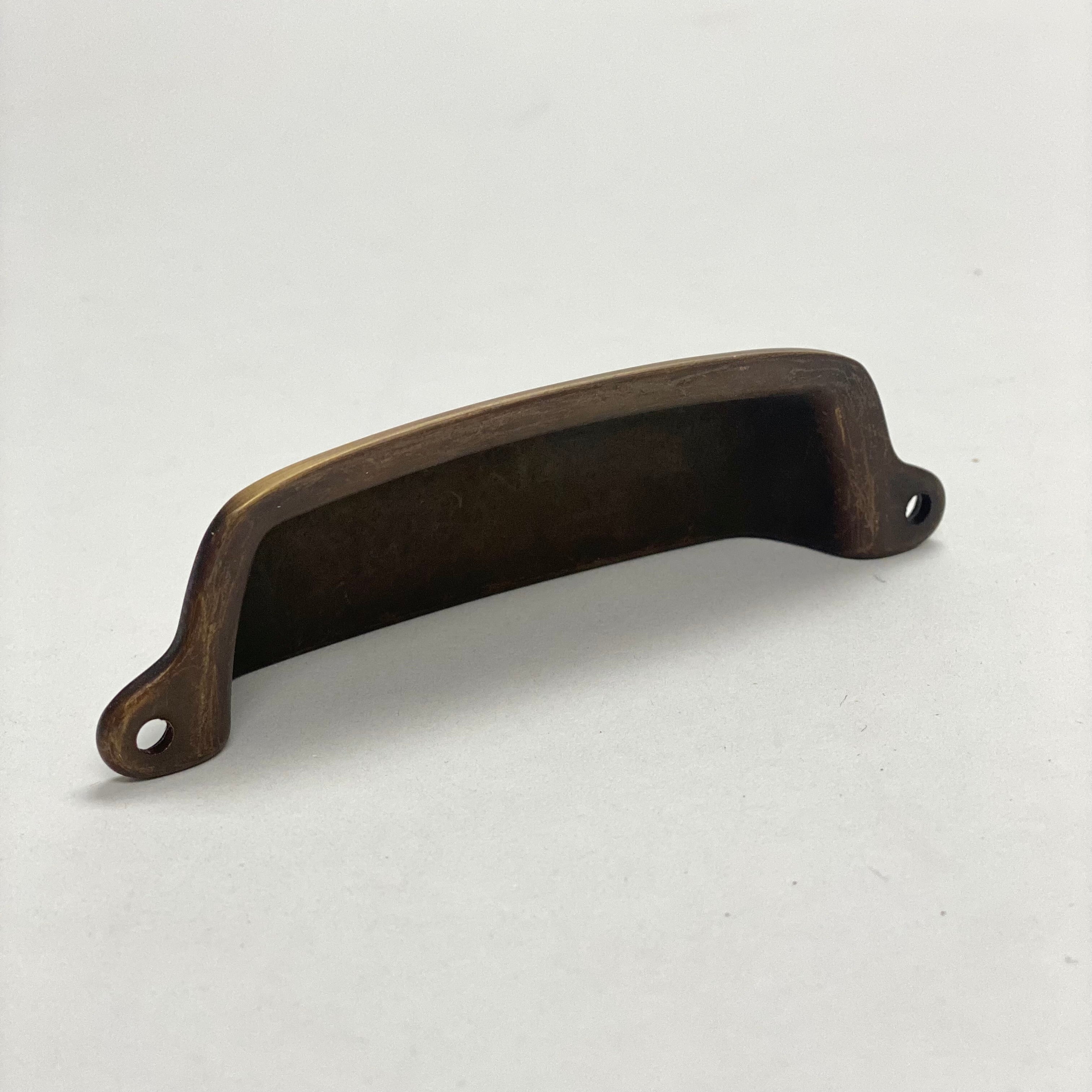 Antique Brass "Eloise" Cabinet Cup Drawer Pull - Kitchen Drawer Handle