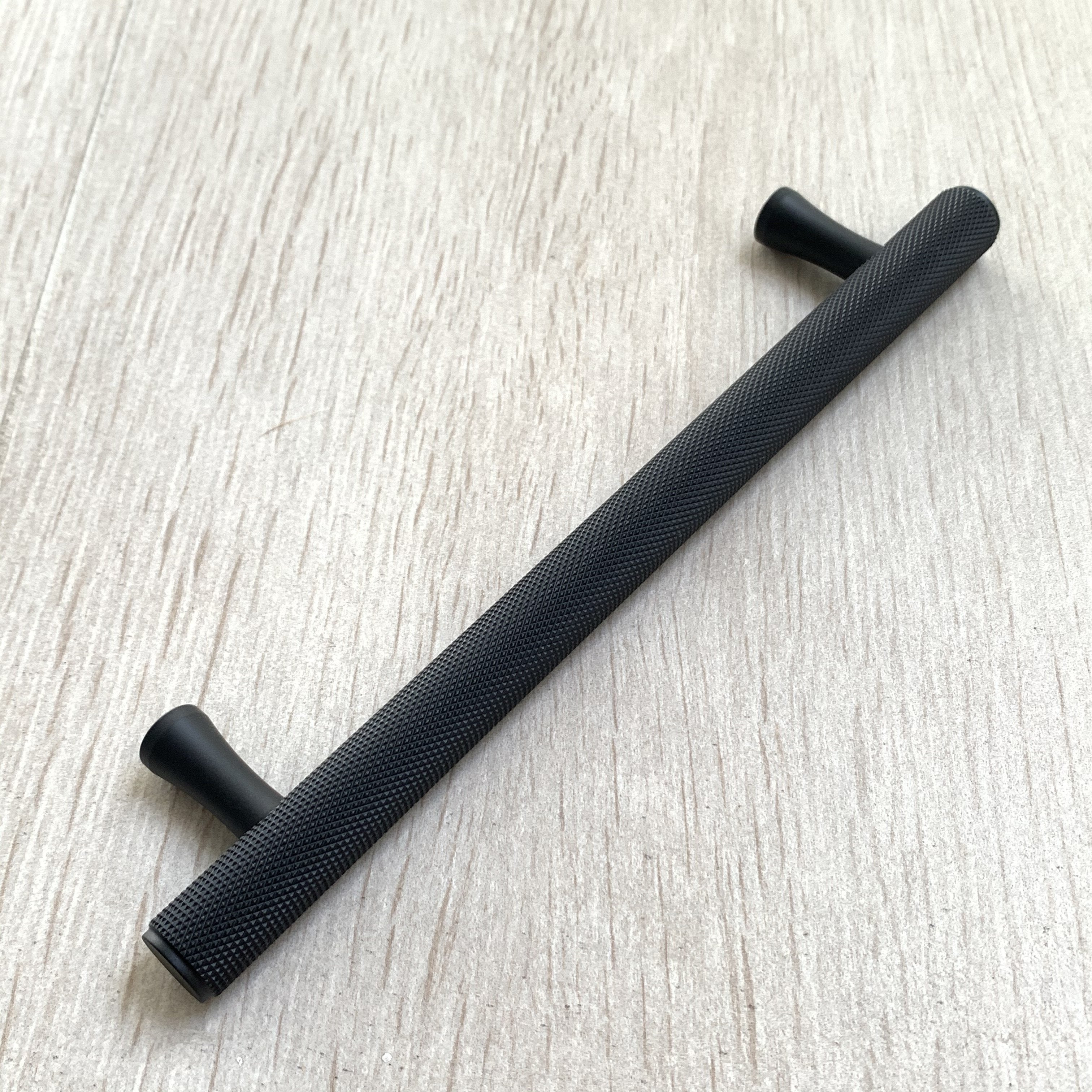 Knurled Matte Black Solid "Texture" Drawer Pulls and Knobs | Pulls
