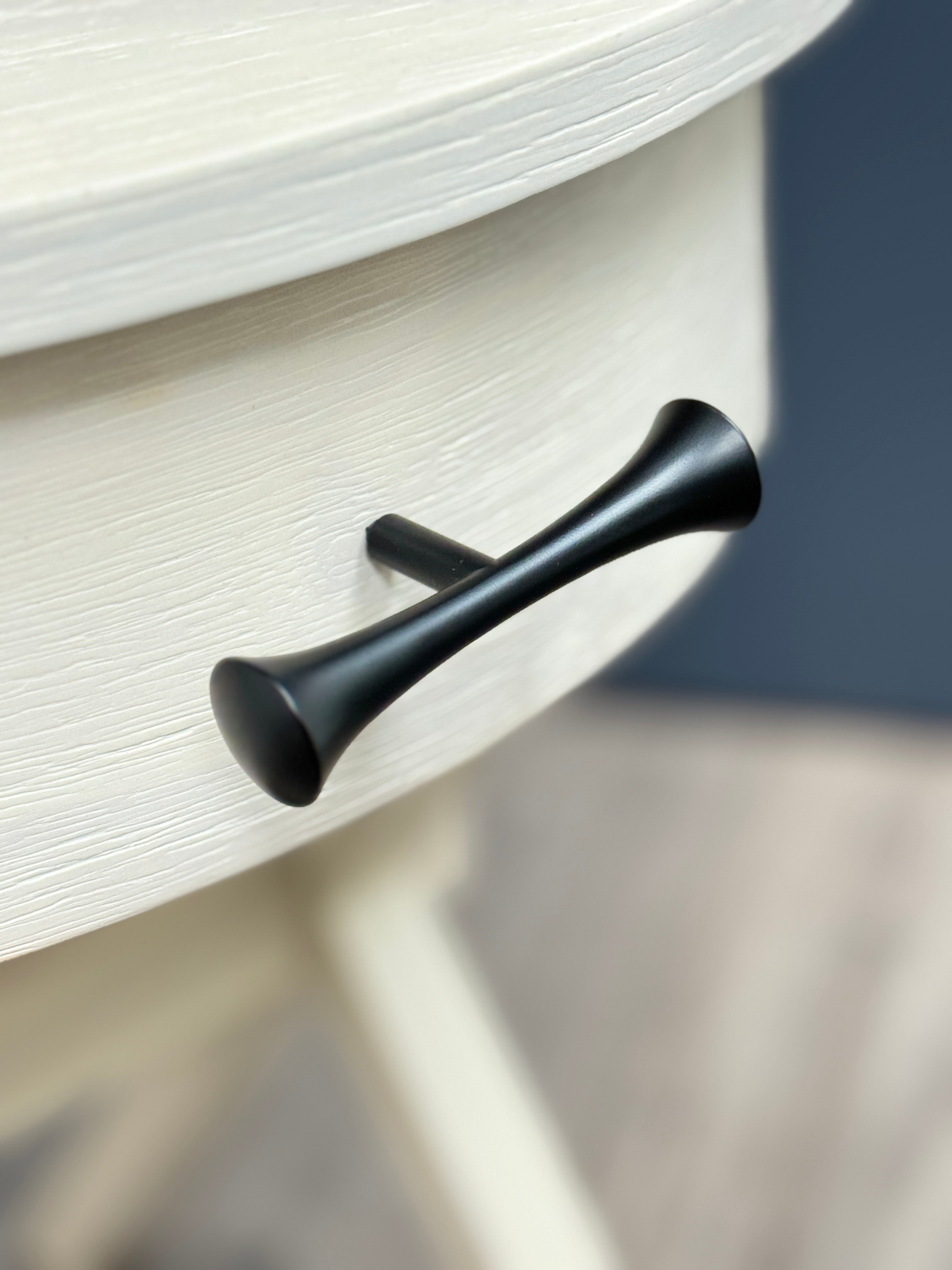 Hourglass Drawer Pull "MCM 01" Matte Black Mid-Century Cabinet Knob - Industry Hardware