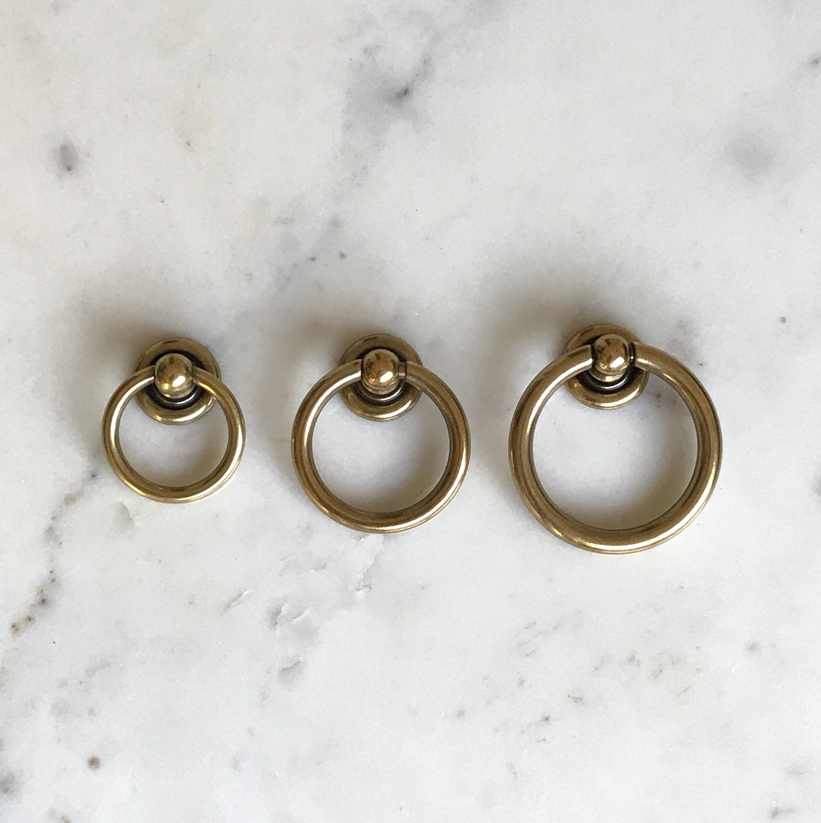 Plain Brass Ring Pulls Hardware Cabinet Pull Drawer Pull | Pulls