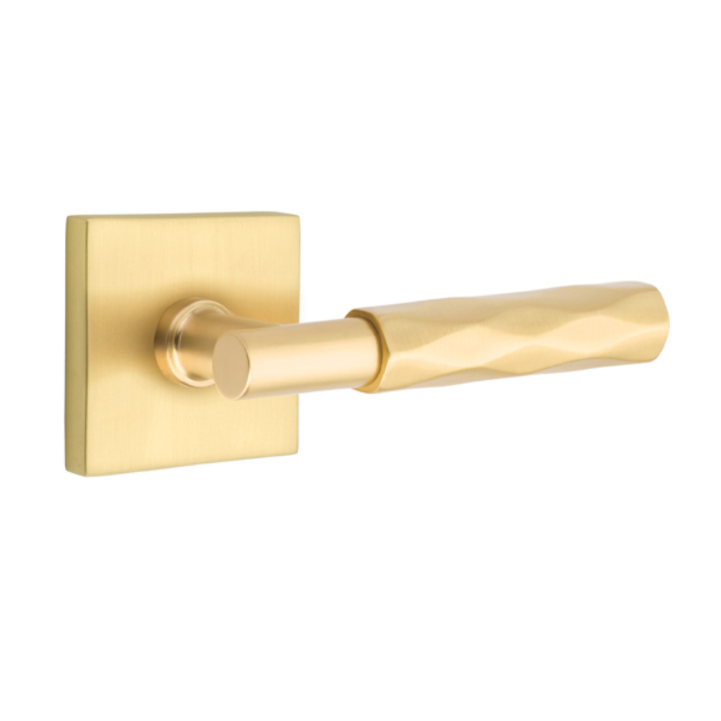 T-Bar Tribeca SELECT Satin Brass Door Lever w/ Square Rosette | Door Handle