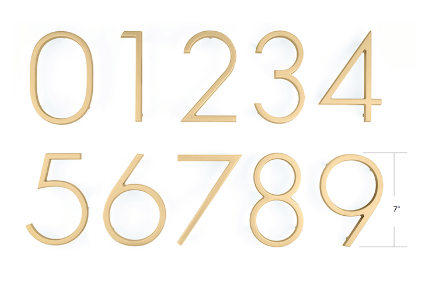 Modern 7" House Numbers "Edge" - Designer Home Numbers | Hook