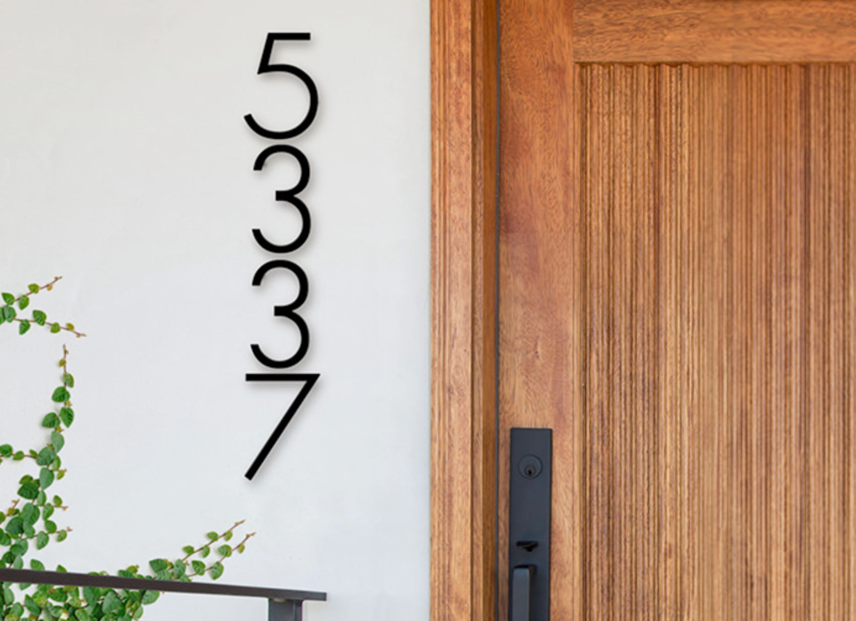 Modern 7" House Numbers "Edge" - Designer Home Numbers | Hook
